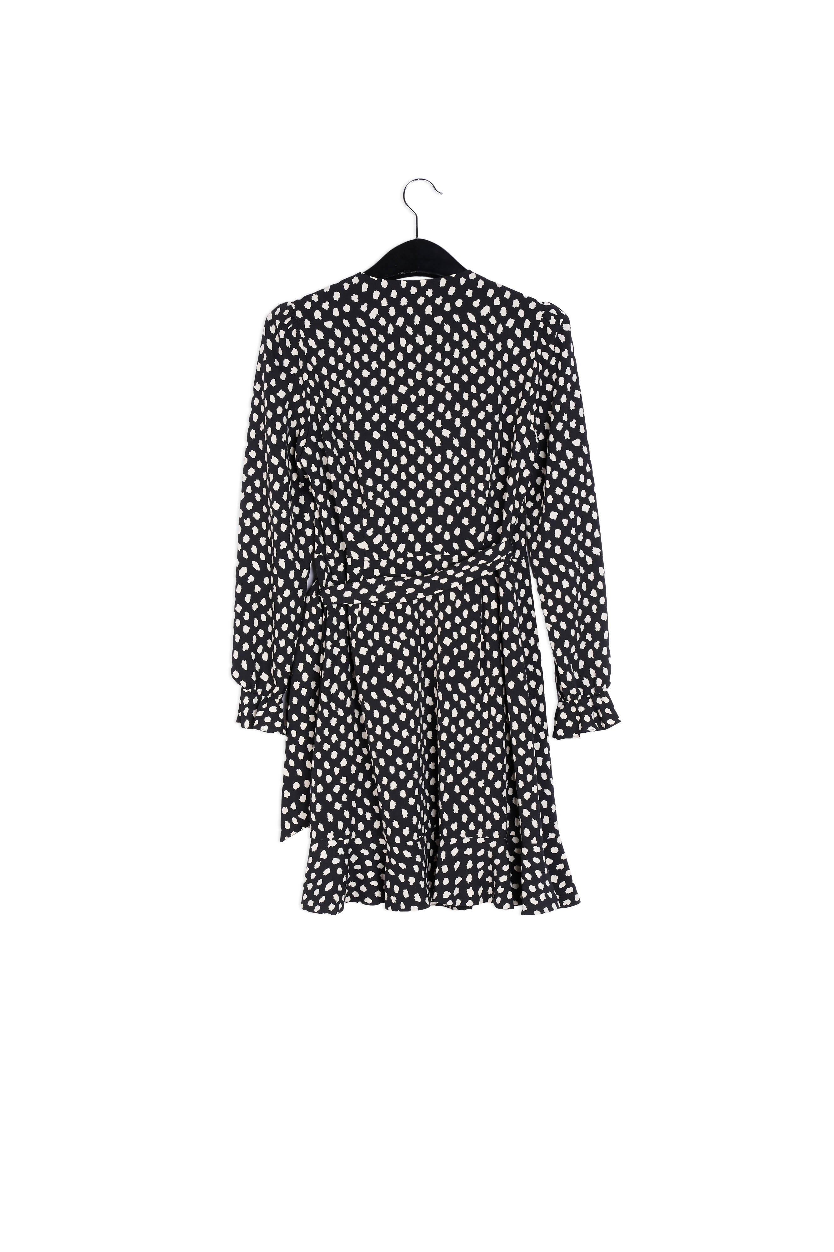 Mini robe cache-cœur noire à pois RE—SSENTIEL | Essentiel second hand