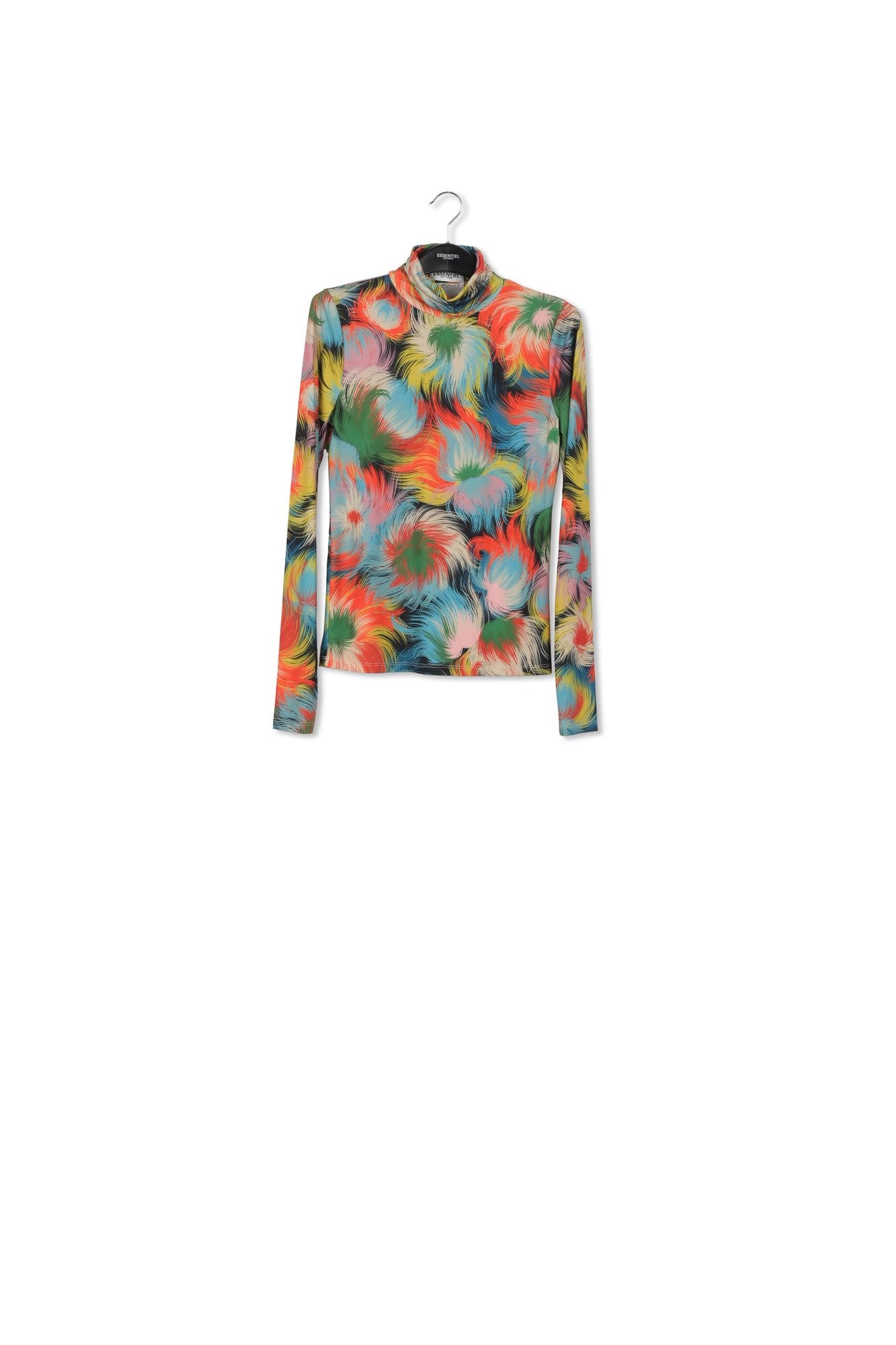 Multicolor abstract-print turtleneck top RE—SSENTIEL | Essentiel second hand