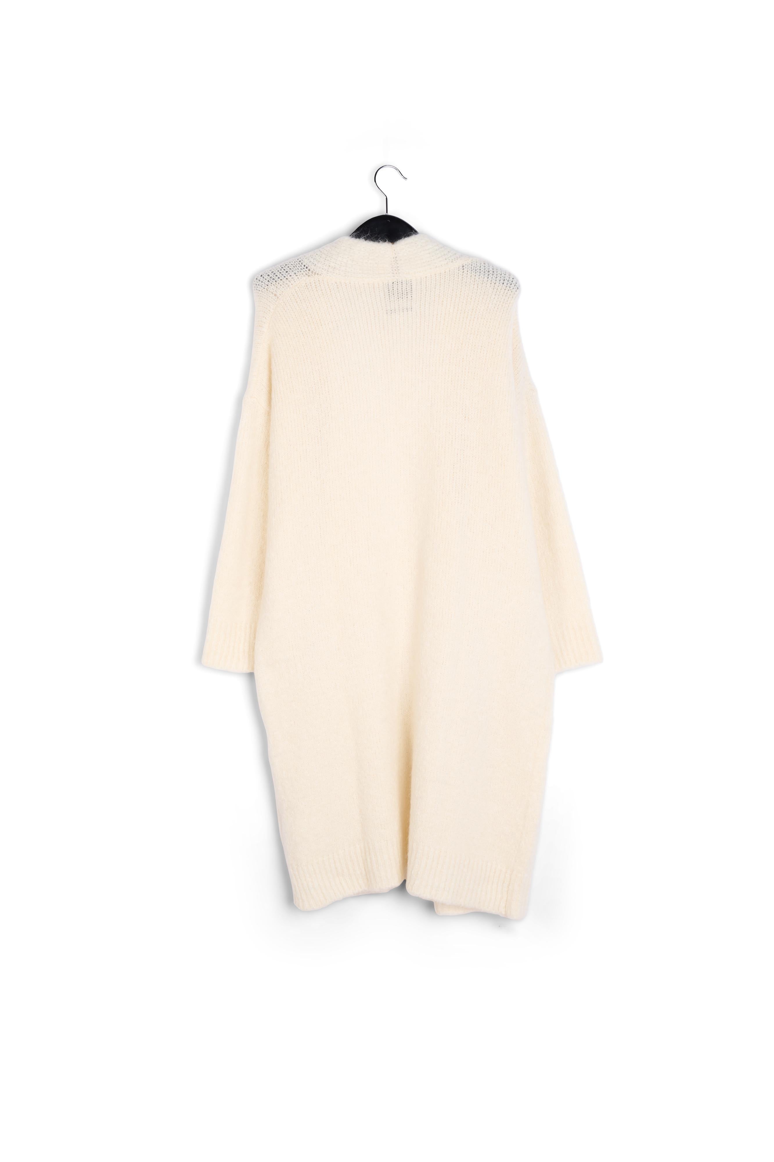 Off-white midi-length mohair-blend cardigan RE—SSENTIEL | Essentiel second hand