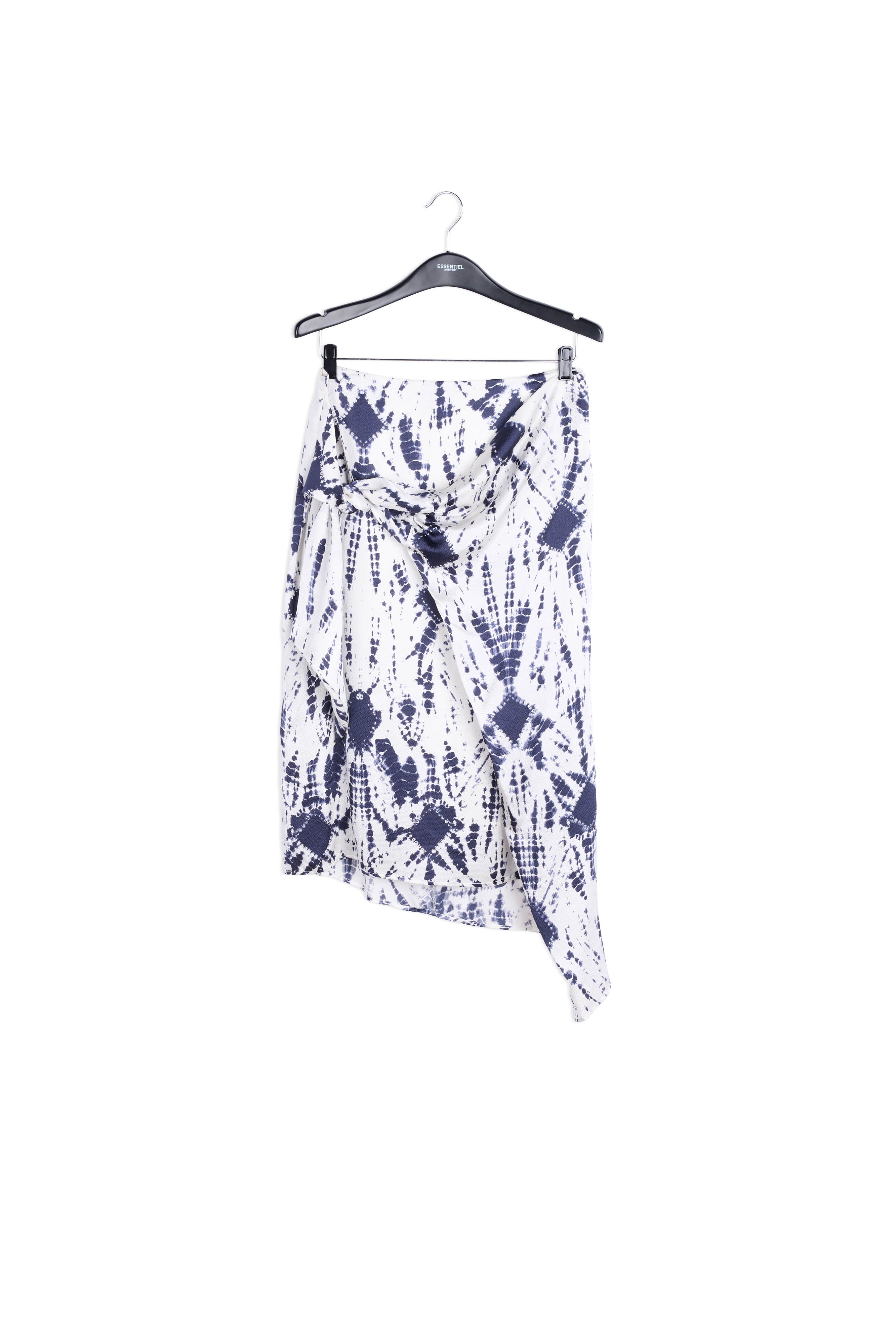 Jupe midi en soie tie-dye blanc cassé et vert RE—SSENTIEL | Essentiel second hand
