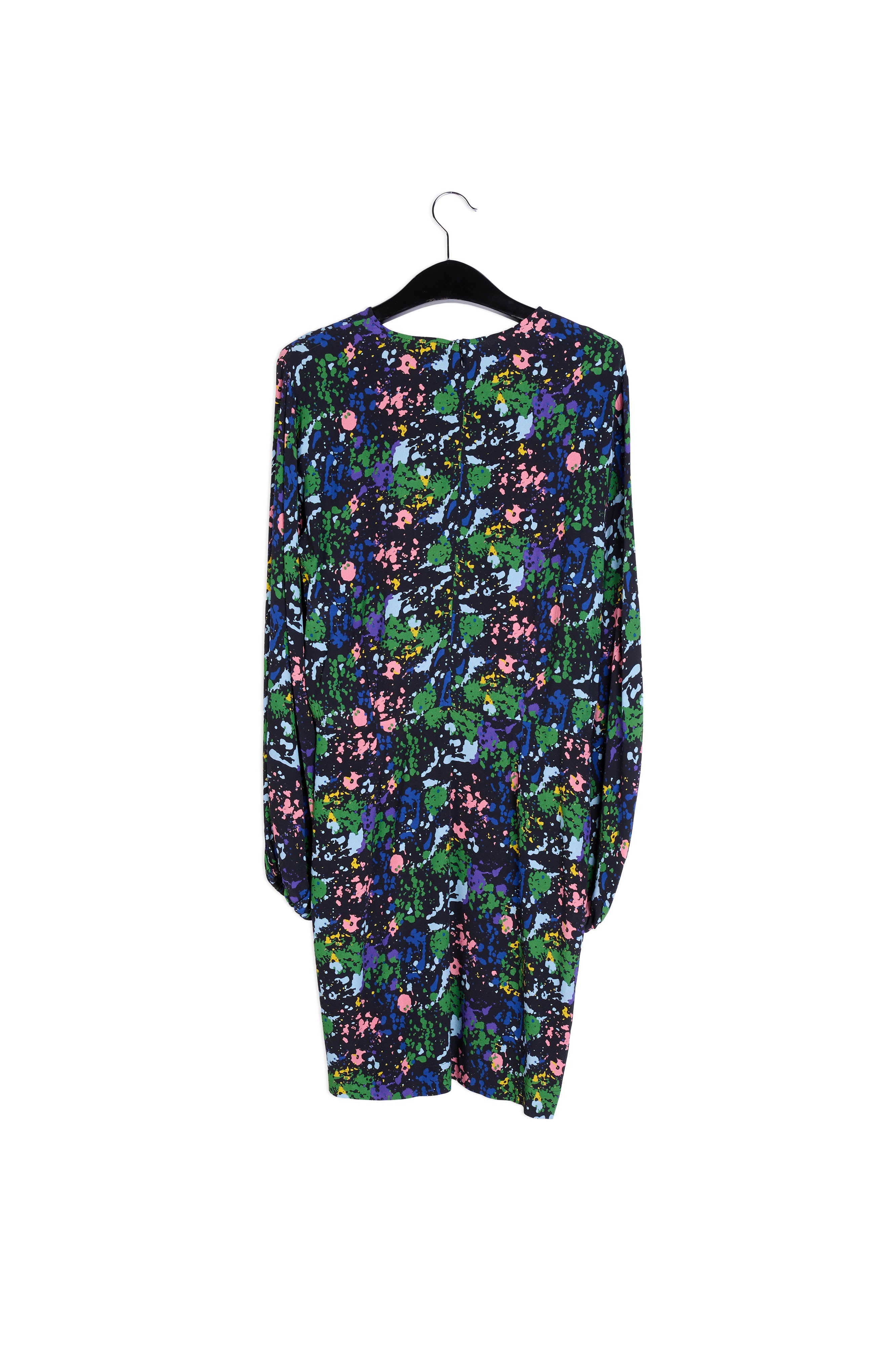Black and blue floral print mini dress RE—SSENTIEL | Essentiel second hand