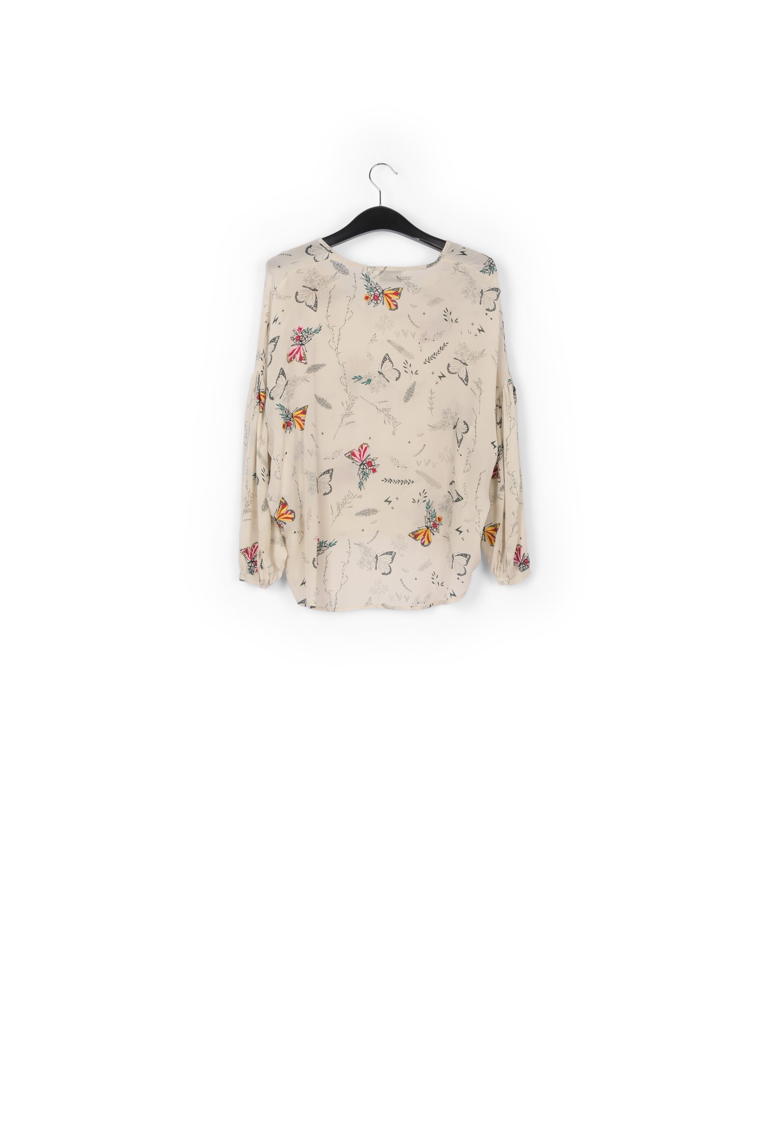 Light pink bohemian butterfly embroidered top RE—SSENTIEL | Essentiel second hand