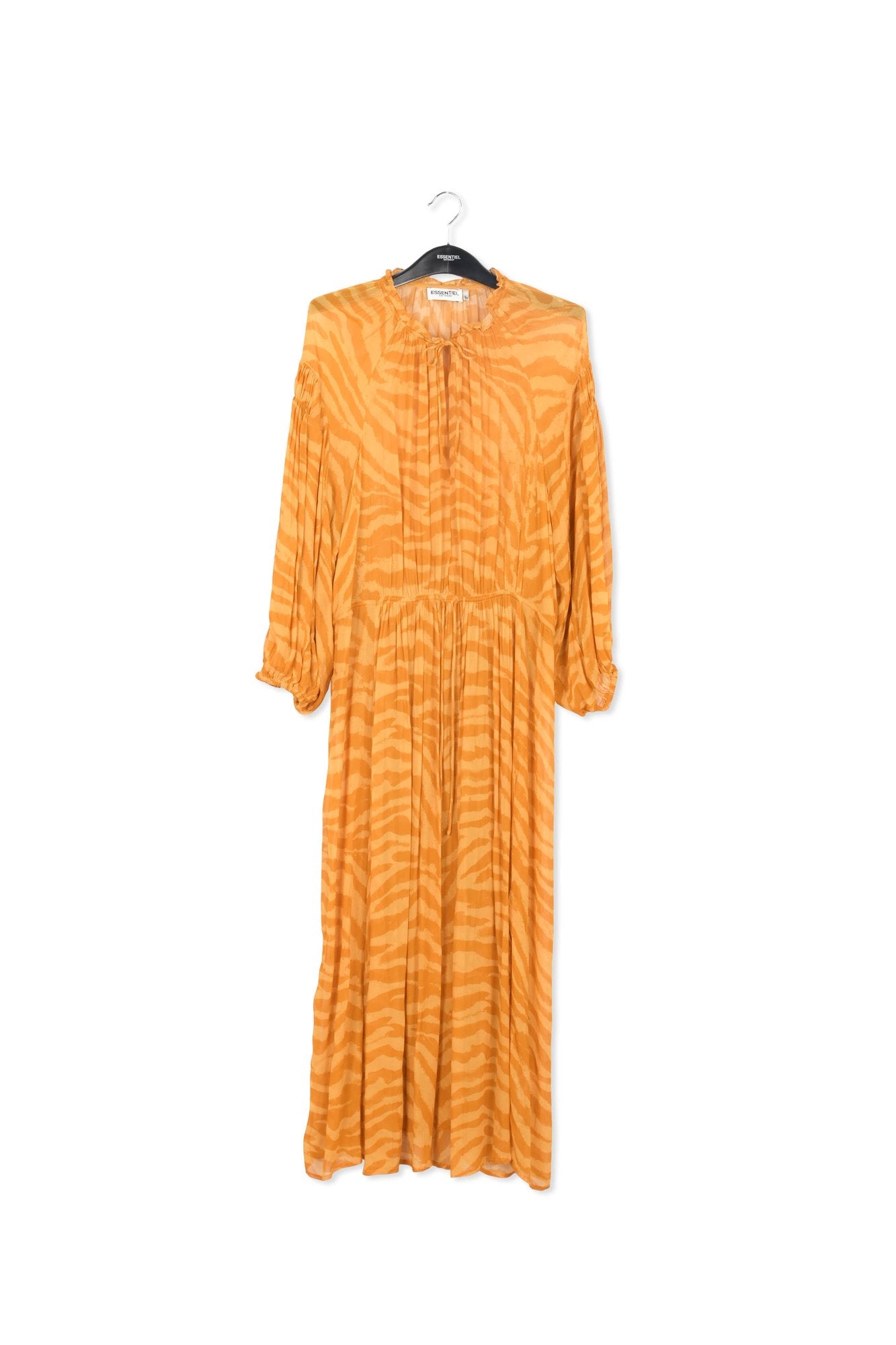 Ochre zebra-print loose-fit maxi dress RE—SSENTIEL | Essentiel second hand