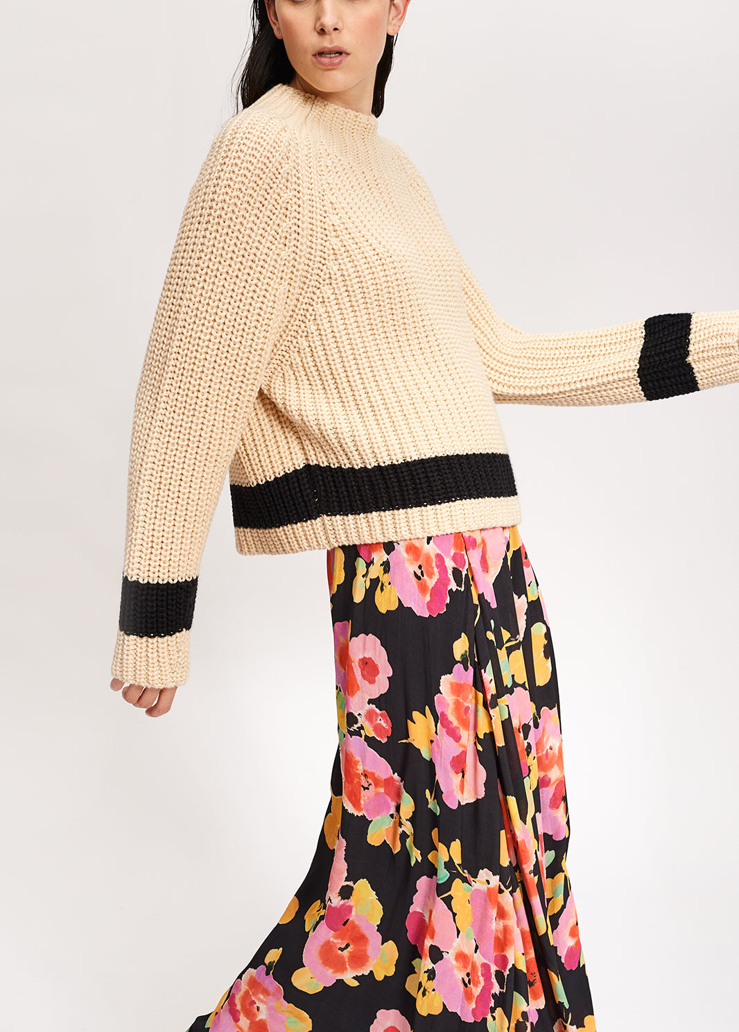 Off-white ribbed wool-blend sweater RE—SSENTIEL | Essentiel second hand