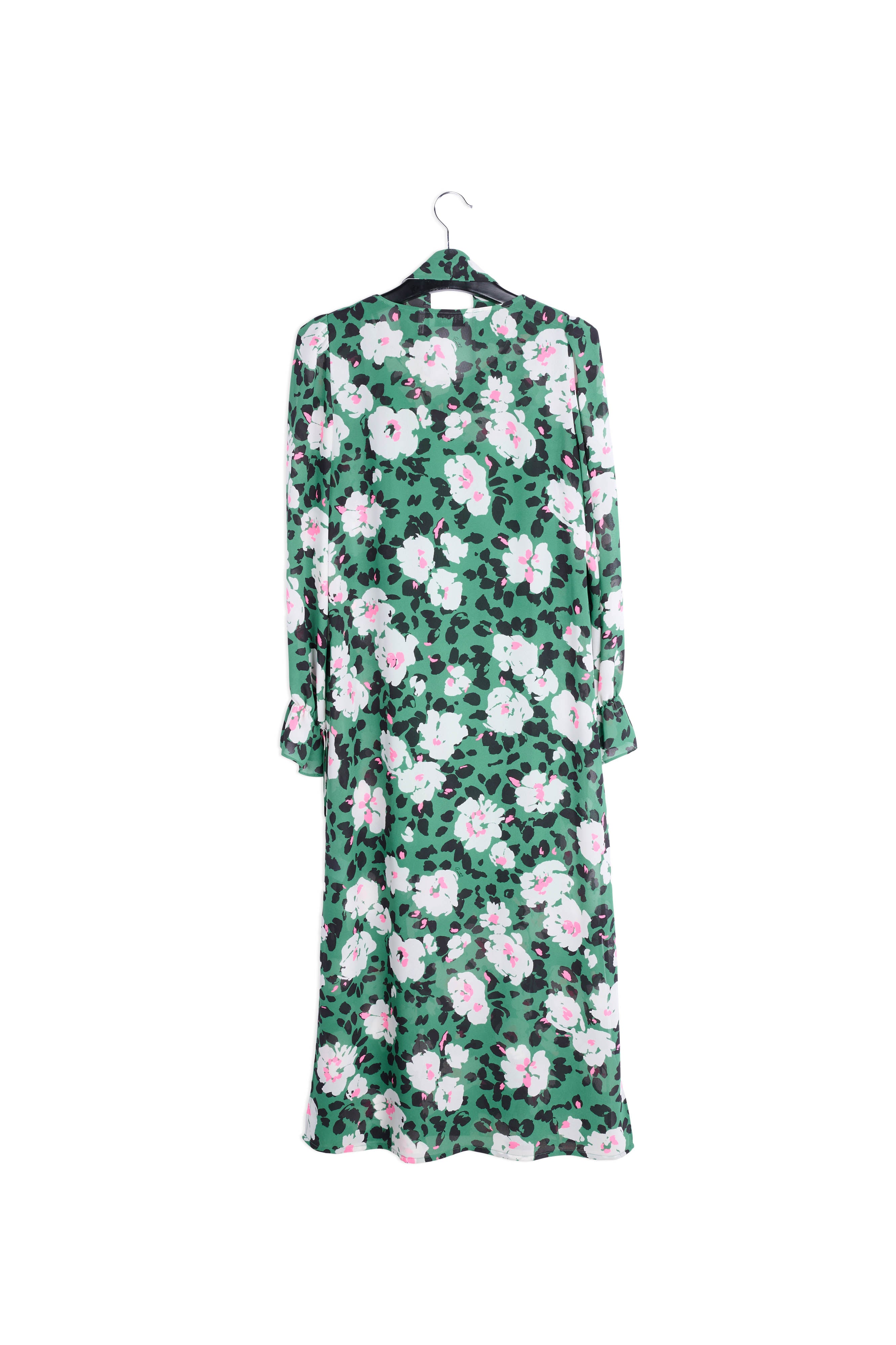 Robe midi verte à fleurs avec ceinture RE—SSENTIEL | Essentiel second hand