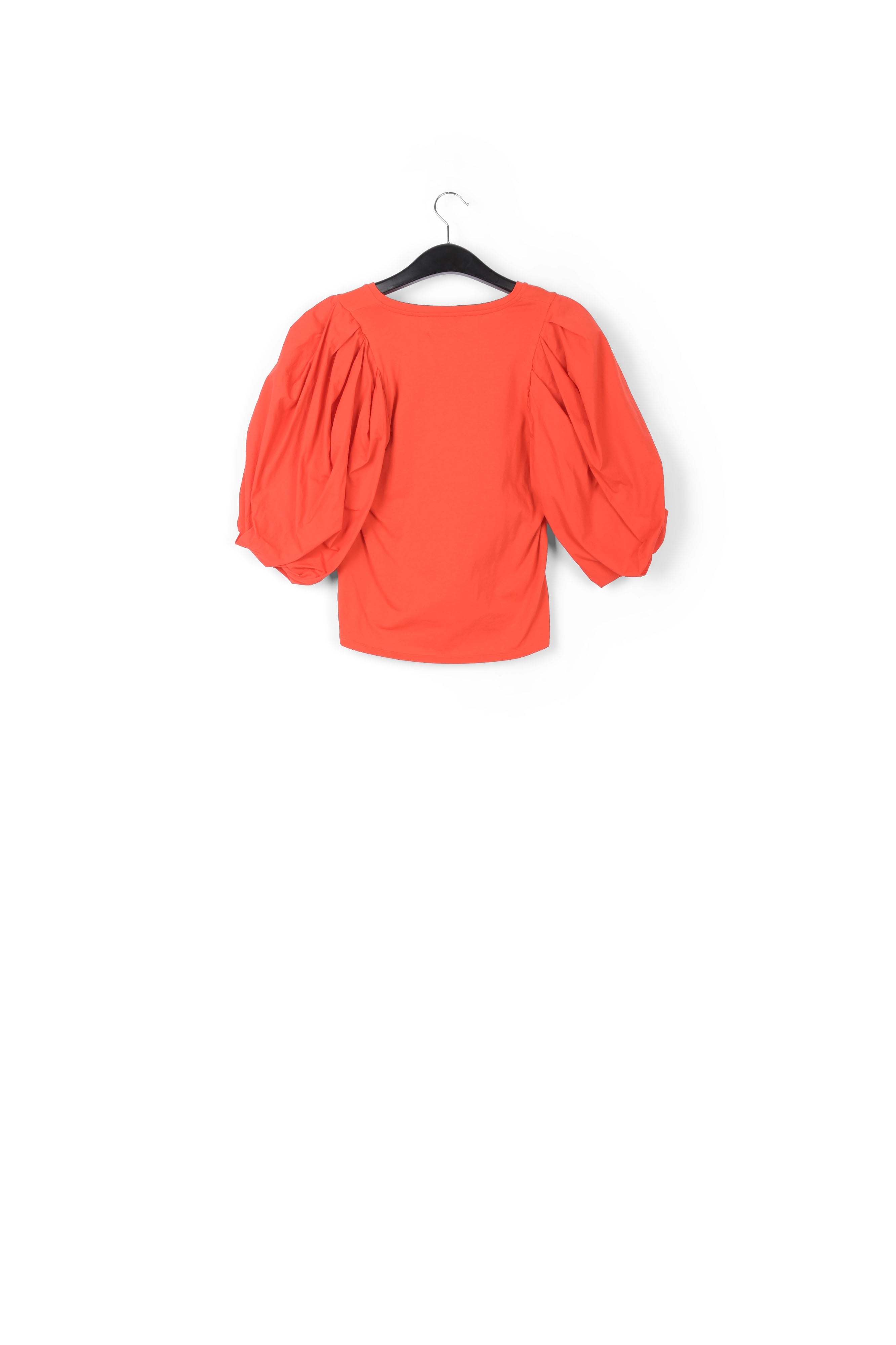T-shirt V en jersey rouge avec manches en popeline RE—SSENTIEL | Essentiel second hand