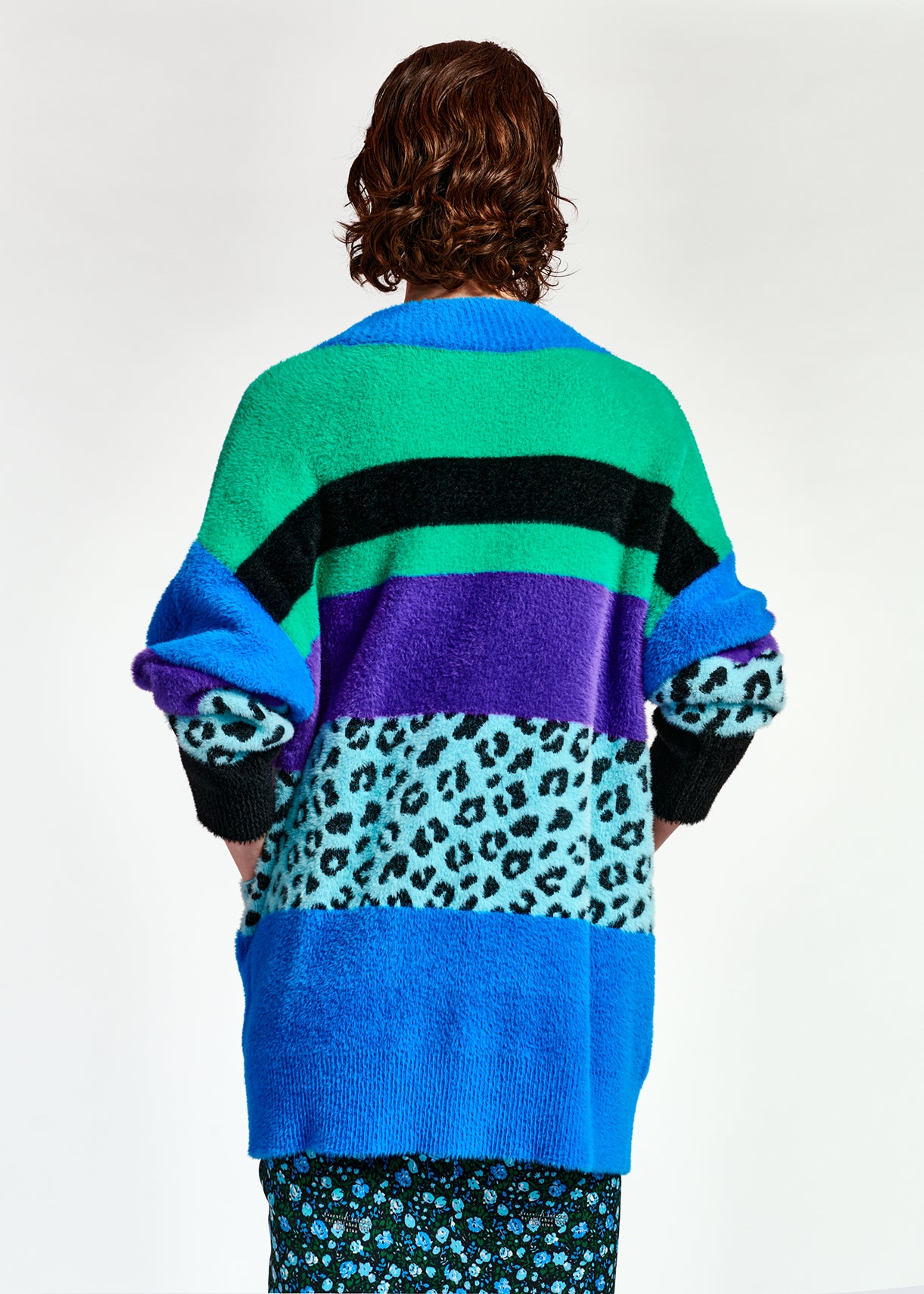 Blue and green striped knit cardigan RE—SSENTIEL | Essentiel second hand