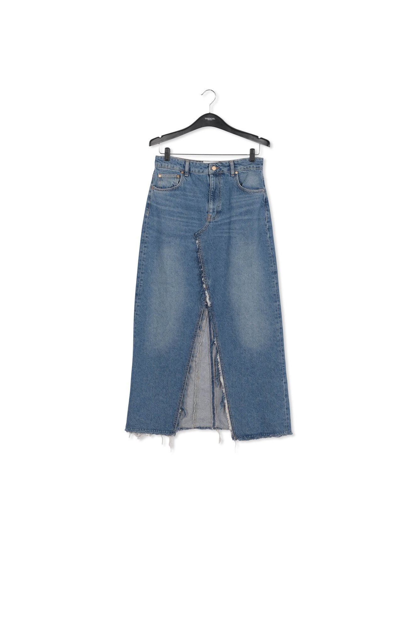 Blue denim maxi skirt RE—SSENTIEL | Essentiel second hand