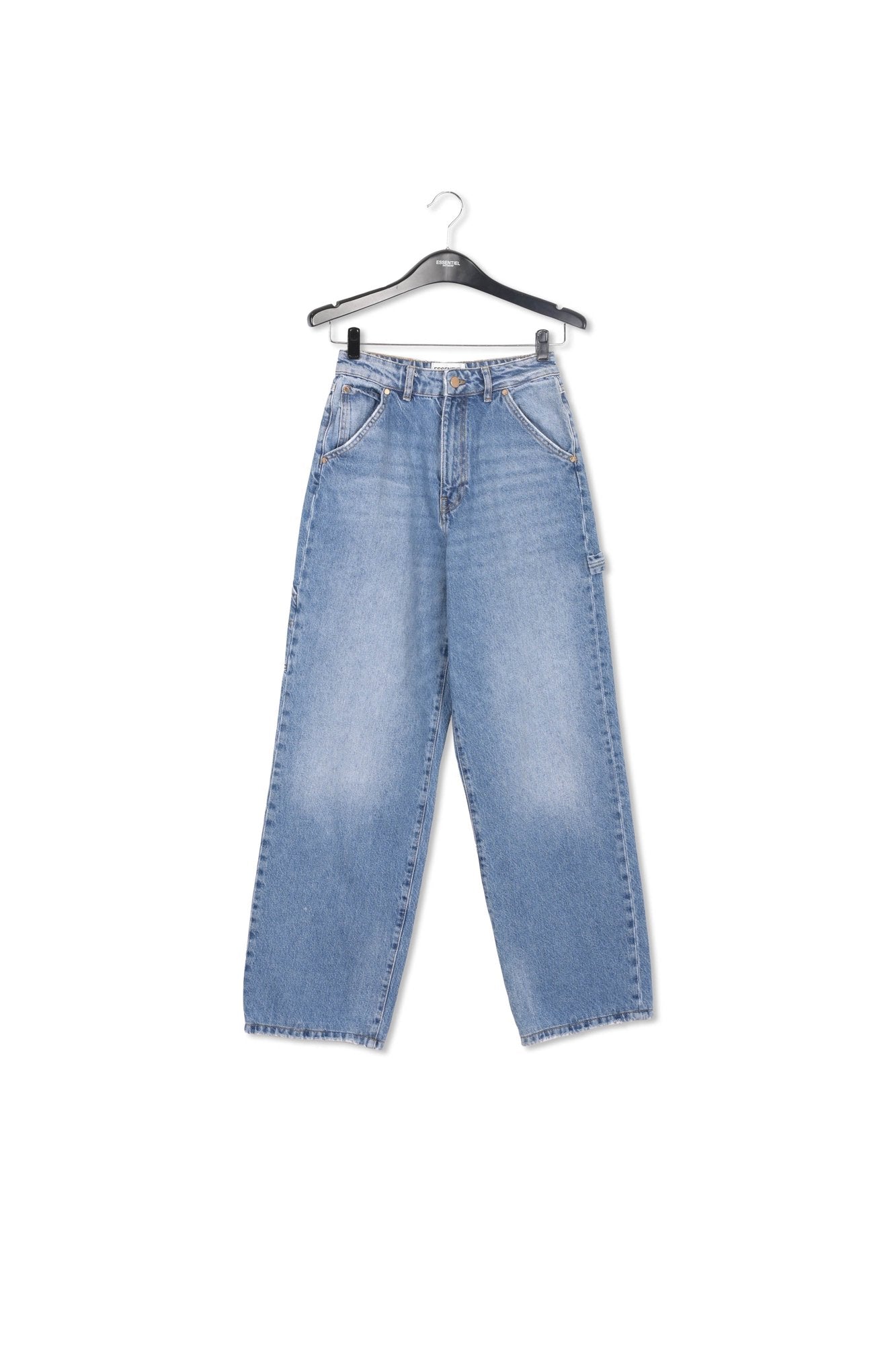 Blauwe timmermansjeans met rechte pijpen RE—SSENTIEL | Essentiel second hand