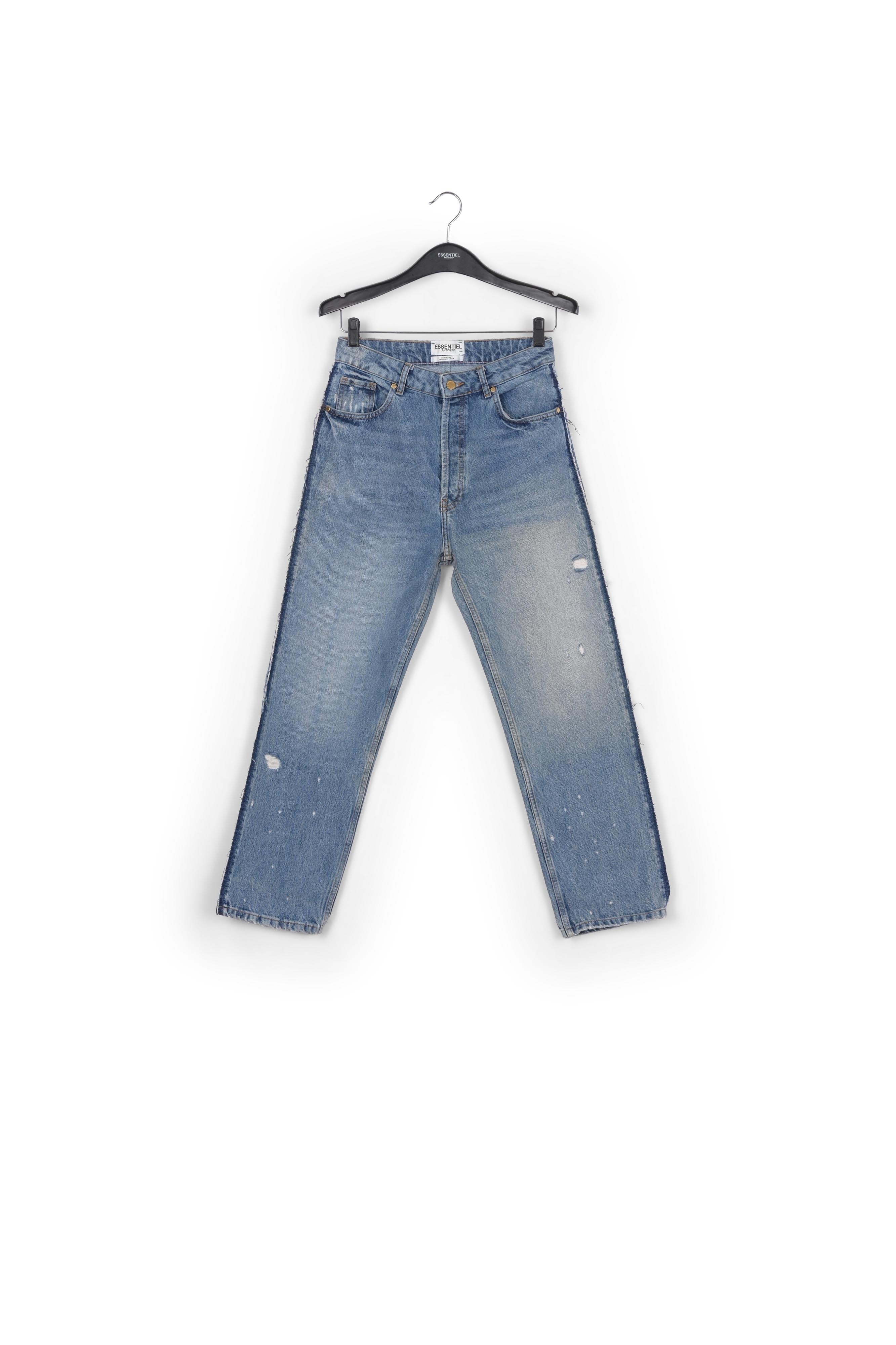 Jean bleu foncé délavé à taille haute RE—SSENTIEL | Essentiel second hand