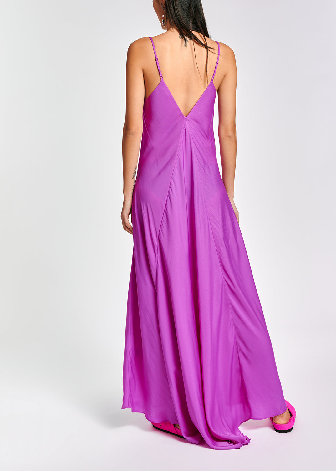Lilac maxi-length slip dress RE—SSENTIEL | Essentiel second hand