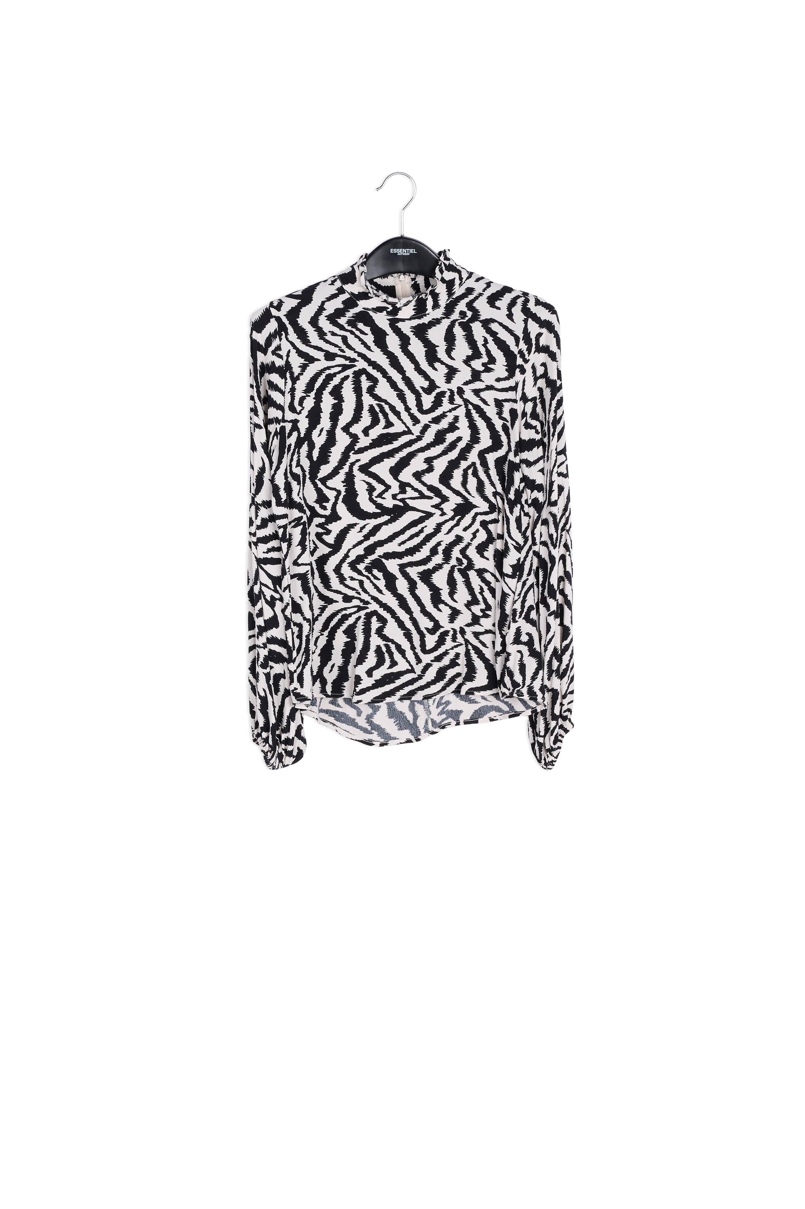 Top met zwart-witte zebraprint RE—SSENTIEL | Essentiel second hand