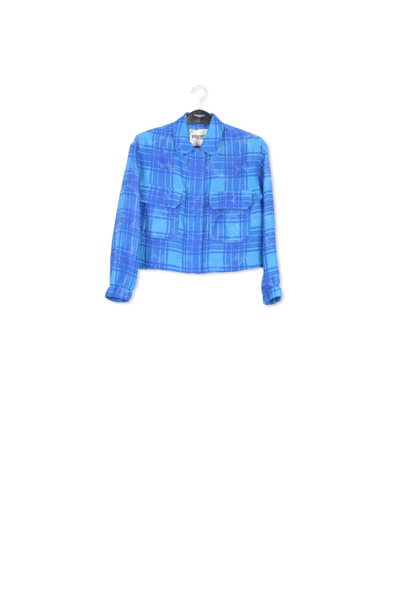 Blue checked cropped jacket RE—SSENTIEL | Essentiel second hand