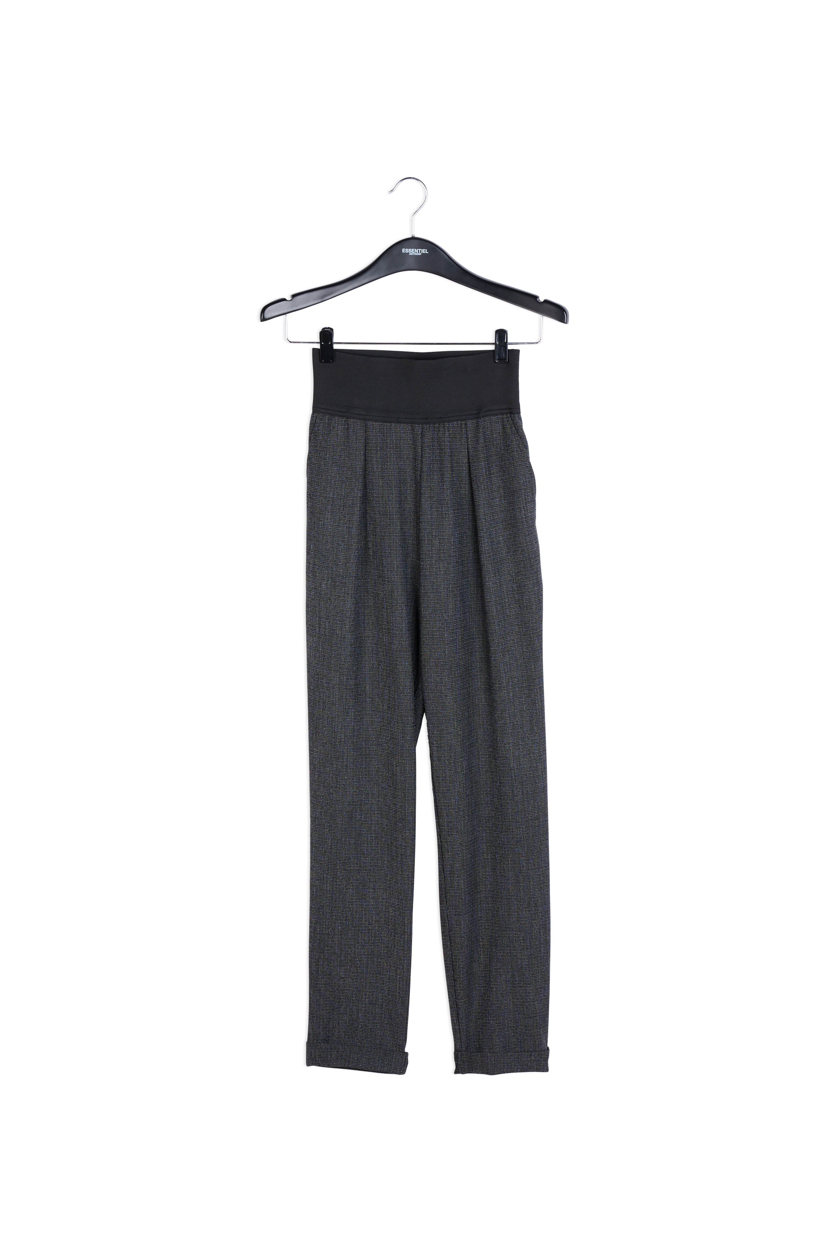 Pantalon fuselé noir et blanc à taille haute RE—SSENTIEL | Essentiel second hand