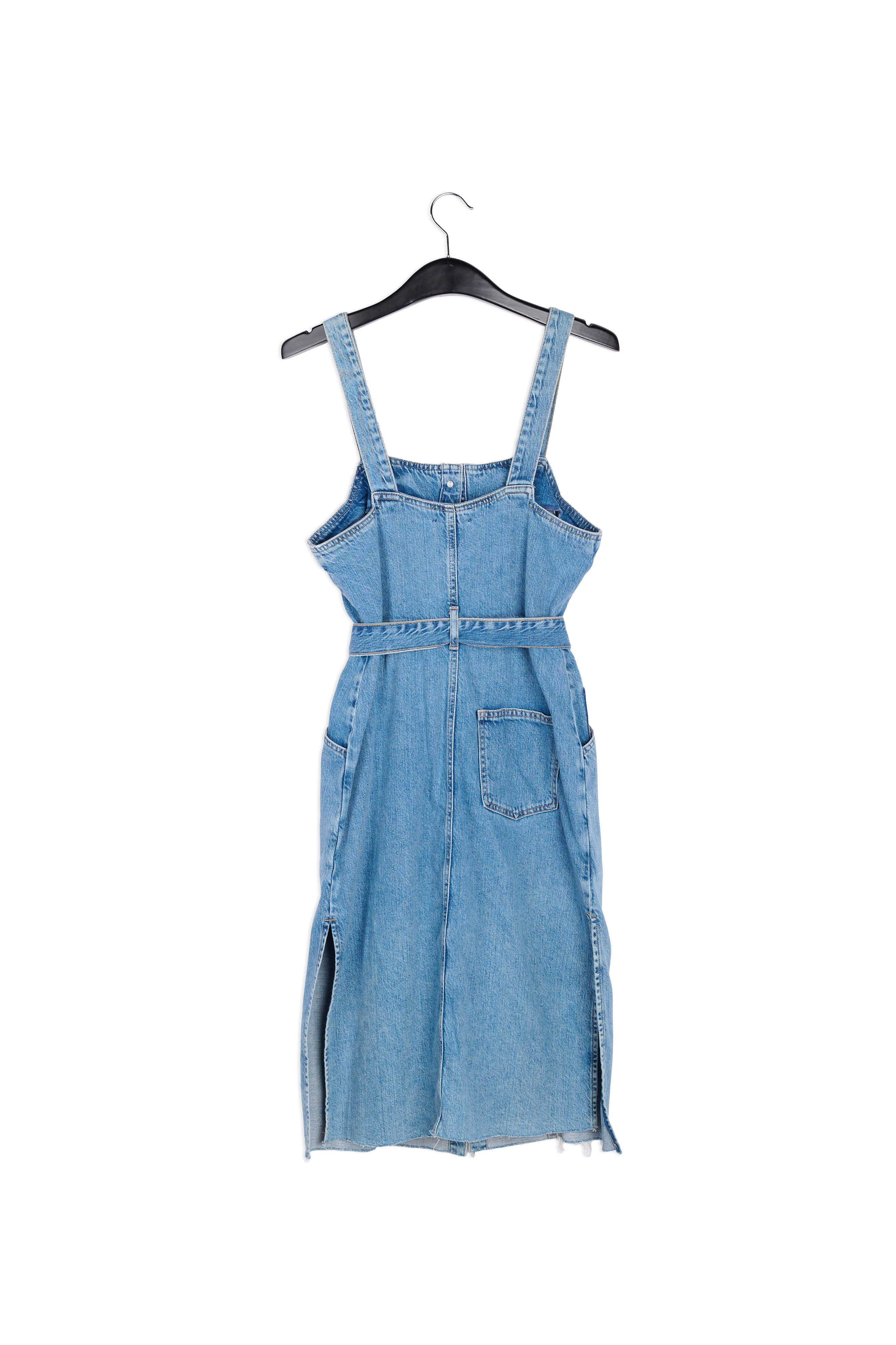 Donkerblauwe jeans mini-jurk met riem RE—SSENTIEL | Essentiel second hand