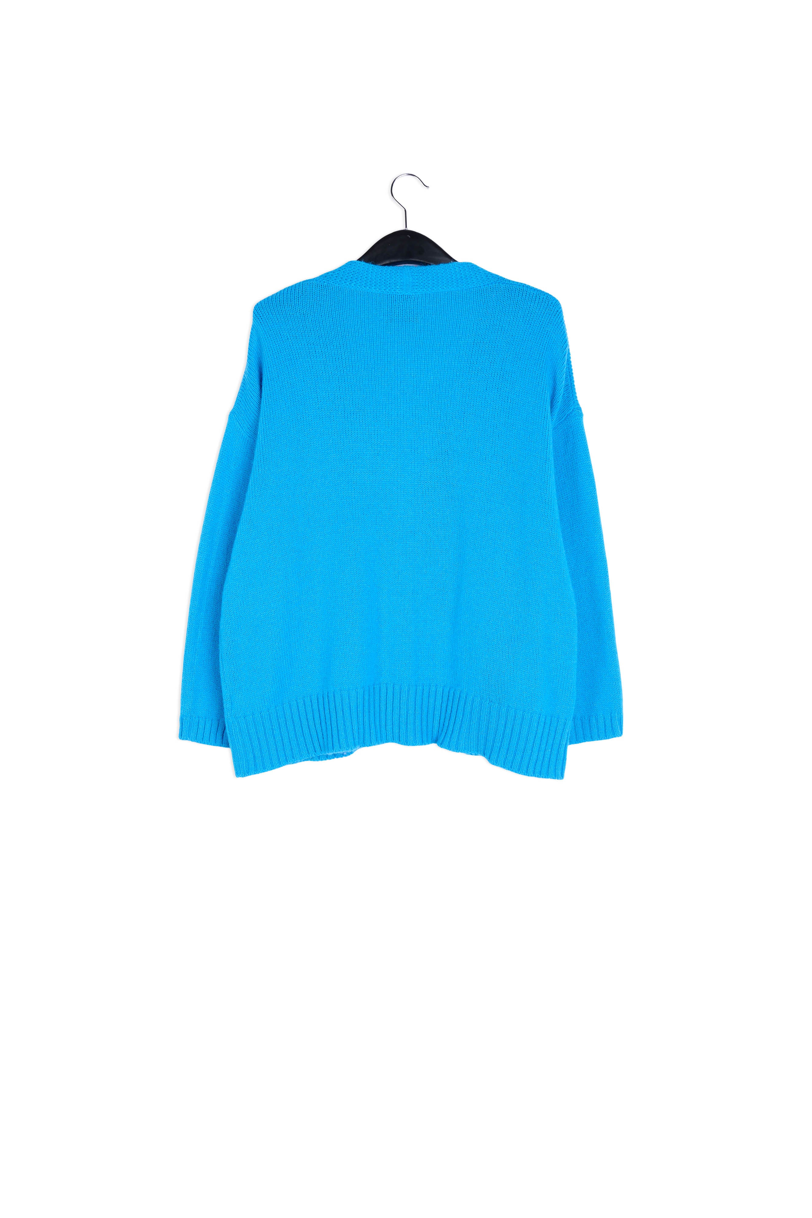 Blue oversized cardigan with rhinestone buttons RE—SSENTIEL | Essentiel second hand