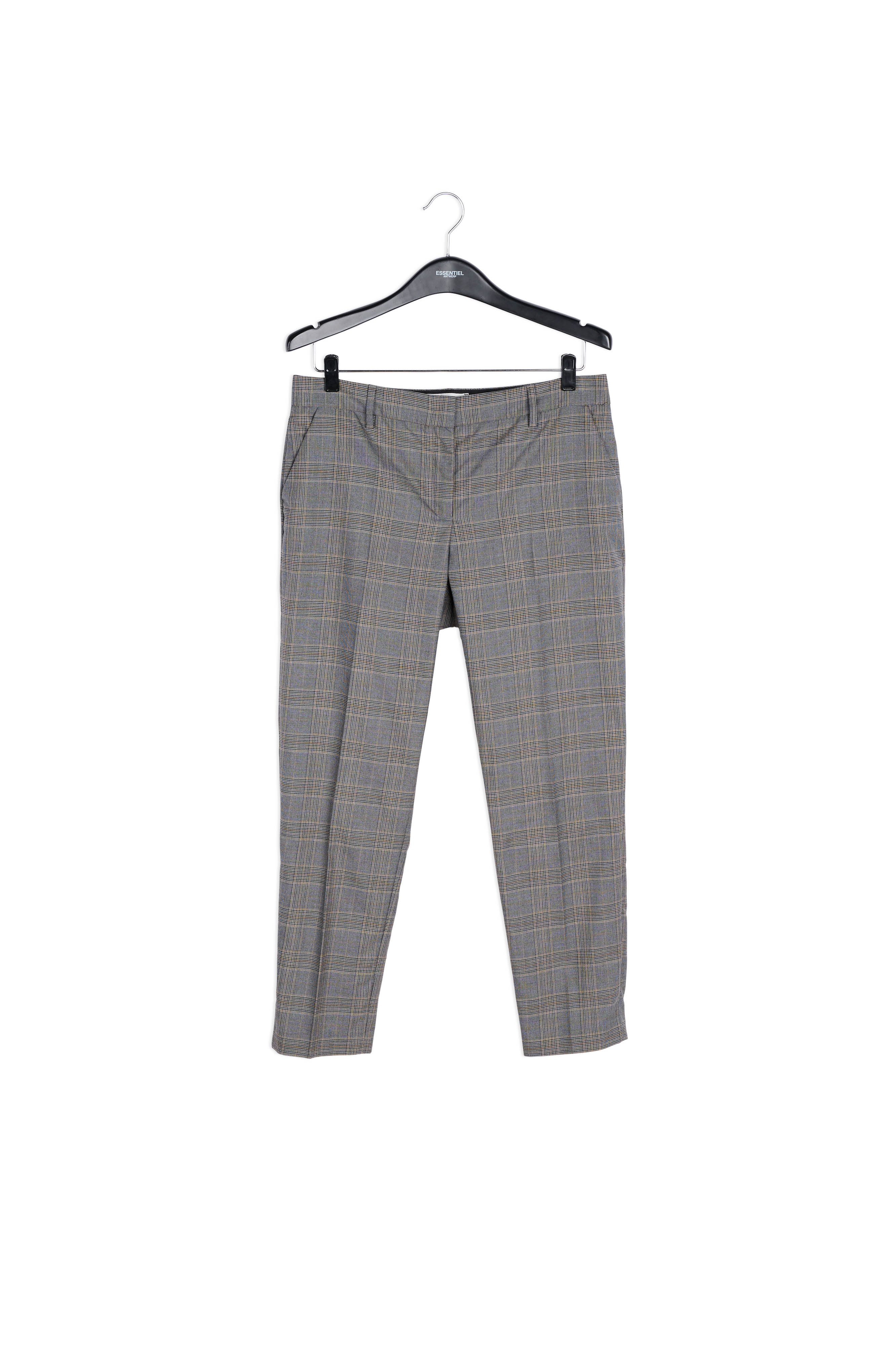 Pantalon gris 7/8me fuselé à carreaux RE—SSENTIEL | Essentiel second hand