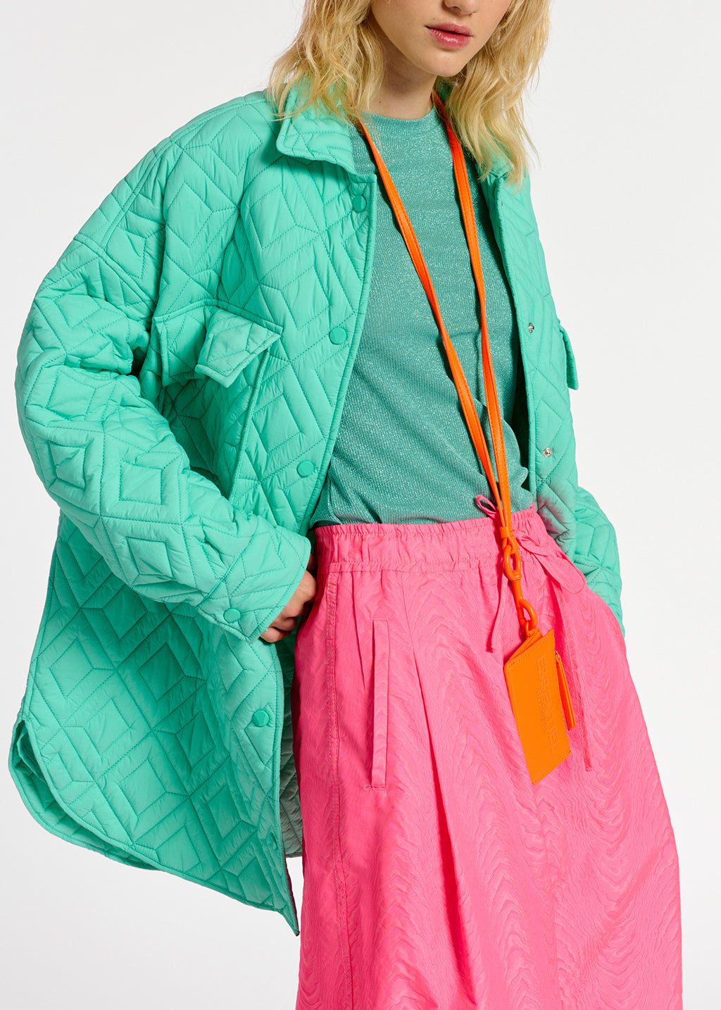 Turquoise quilted jacket RE—SSENTIEL | Essentiel second hand