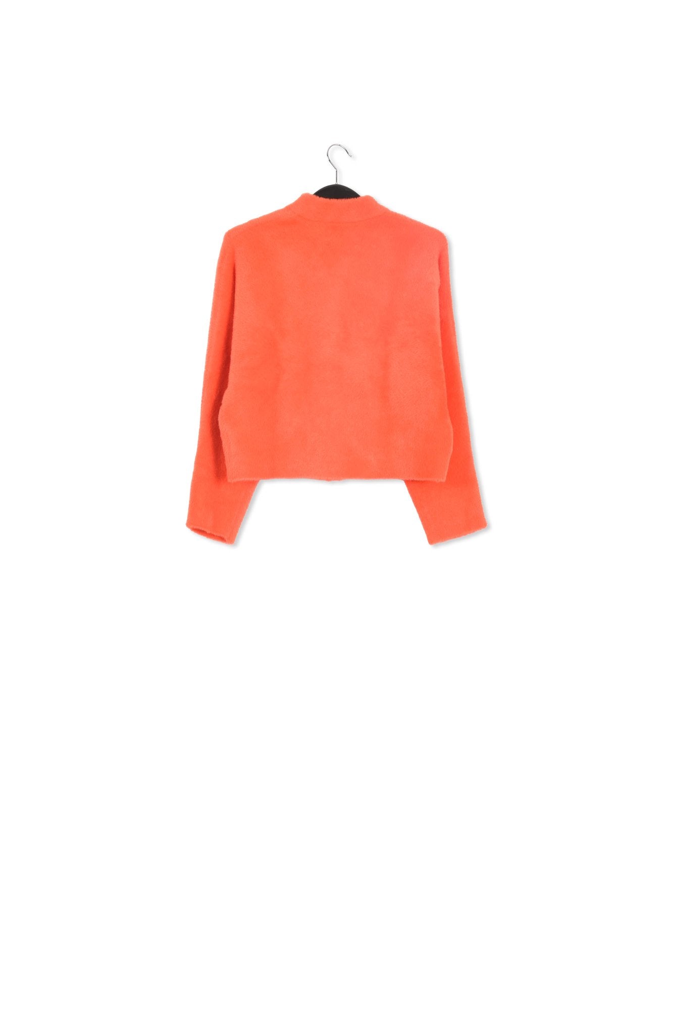Red fuzzy knitted cardigan RE—SSENTIEL | Essentiel second hand