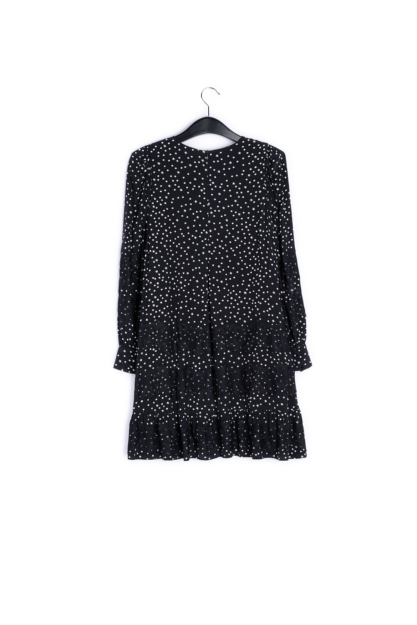 Black lace-trimmed mini dress RE—SSENTIEL | Essentiel second hand