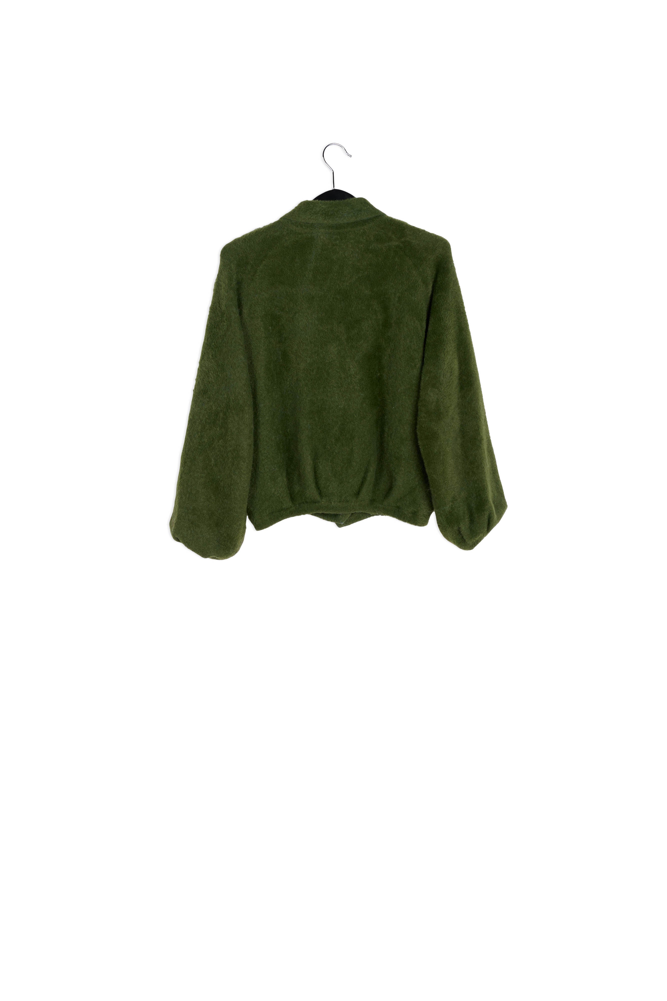 Pine green knitted short jacket RE—SSENTIEL | Essentiel second hand