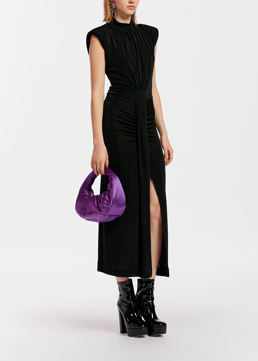 Robe midi en jersey noir RE—SSENTIEL | Essentiel second hand