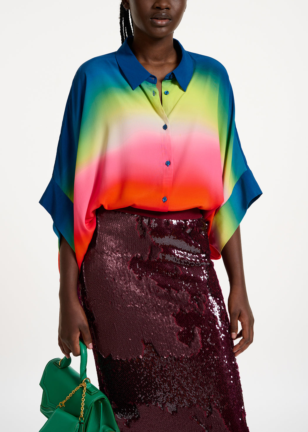 Oversized hemd met kleurverloop RE—SSENTIEL | Essentiel second hand