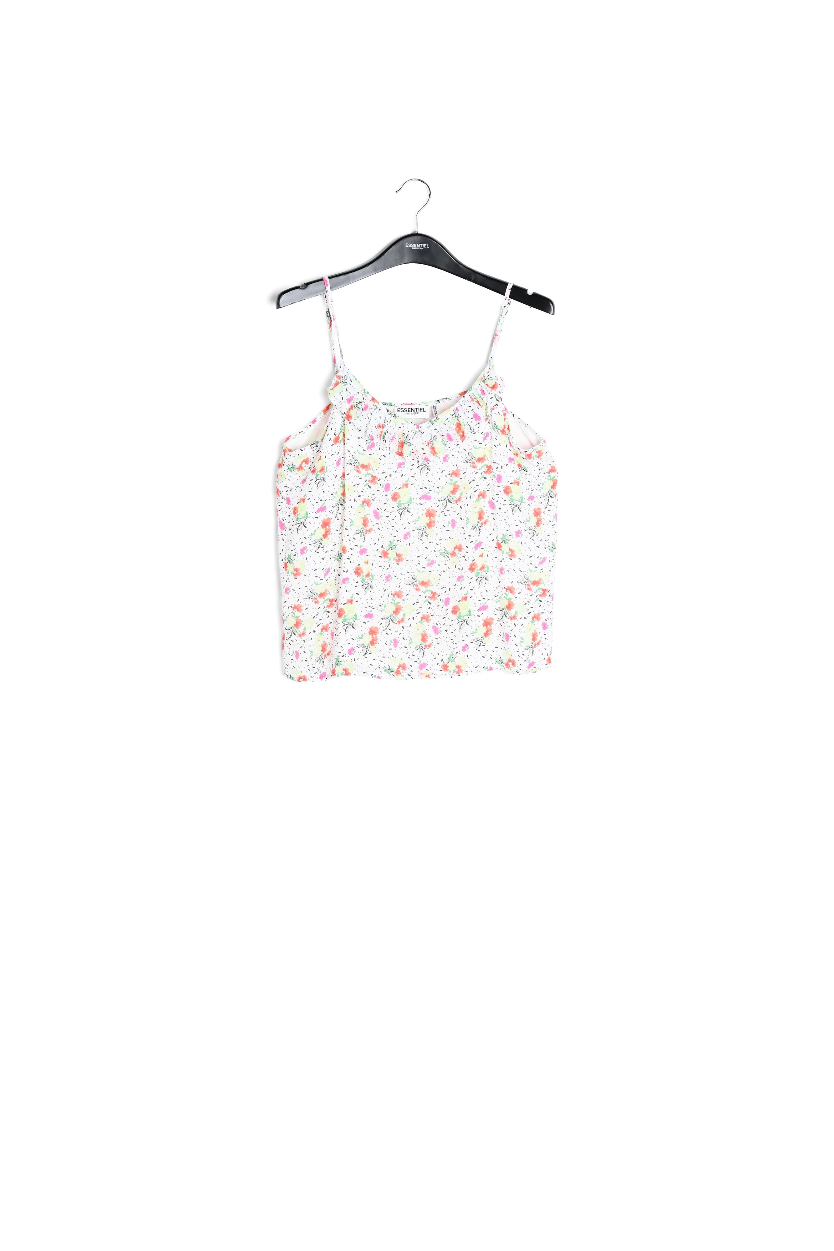 Off-white floral-print frilled camisole RE—SSENTIEL | Essentiel second hand