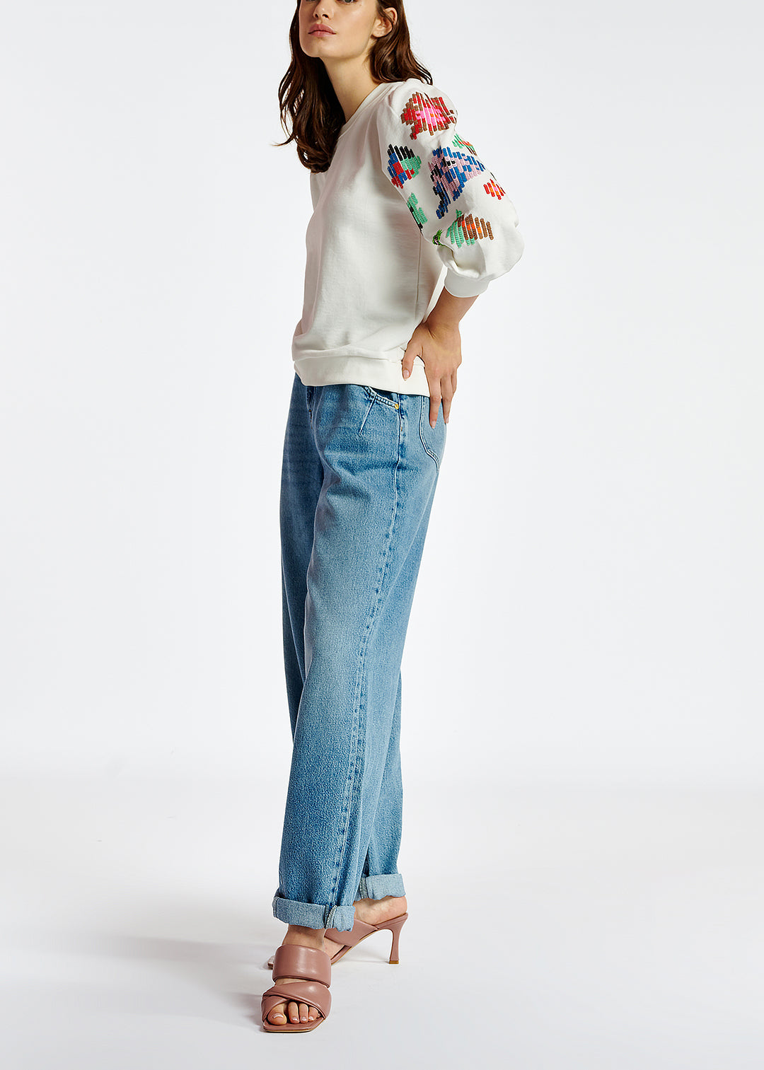 Blue high-waisted tapered jeans RE—SSENTIEL | Essentiel second hand