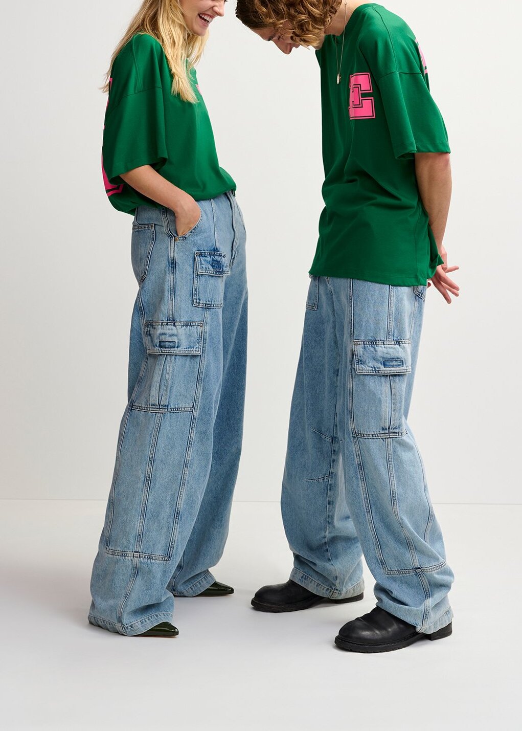 Wide-leg cargo blue jeans RE—SSENTIEL | Essentiel second hand