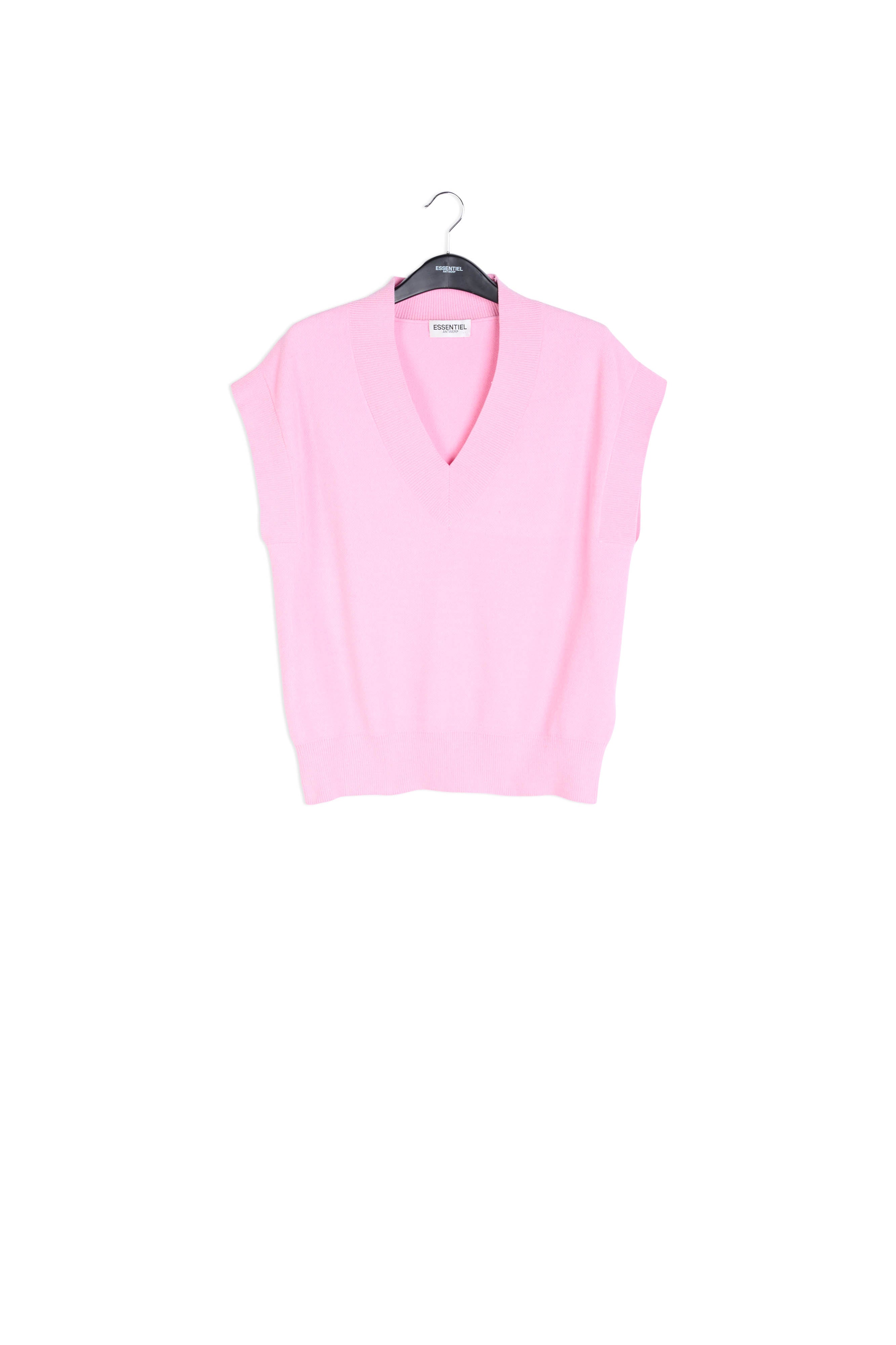 Pink sleeveless knitted vest RE—SSENTIEL | Essentiel second hand