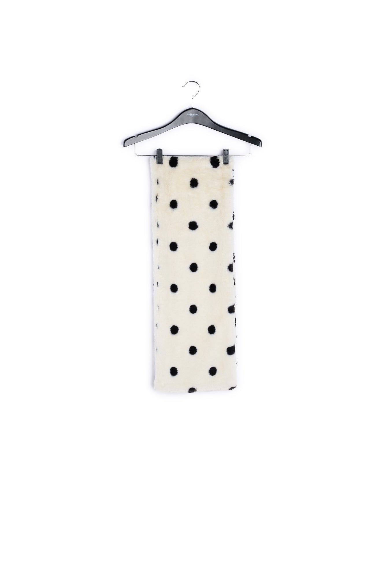 White faux fur scarf with polka dots RE—SSENTIEL | Essentiel second hand