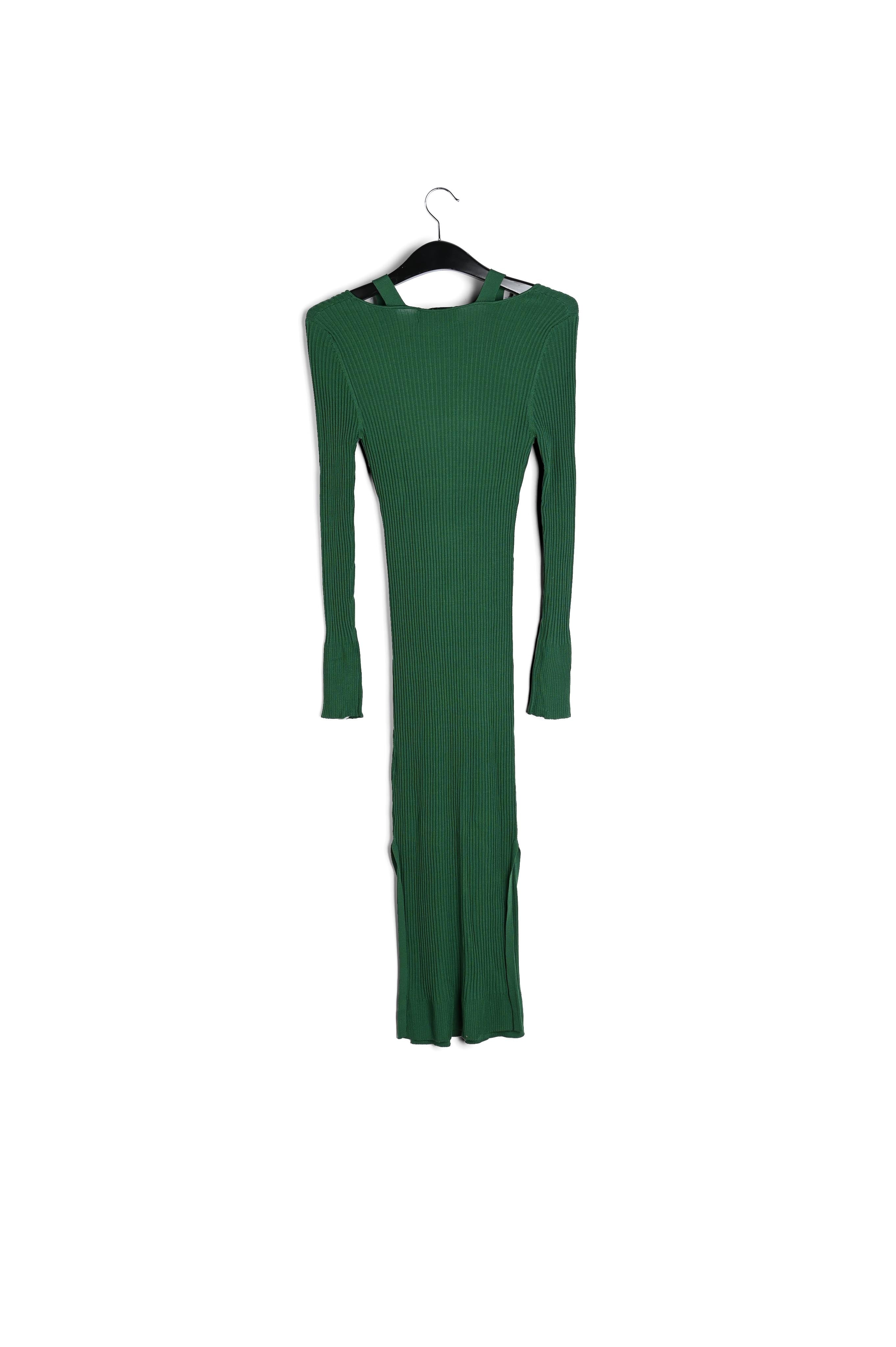Dark green midi-length knit dress RE—SSENTIEL | Essentiel second hand