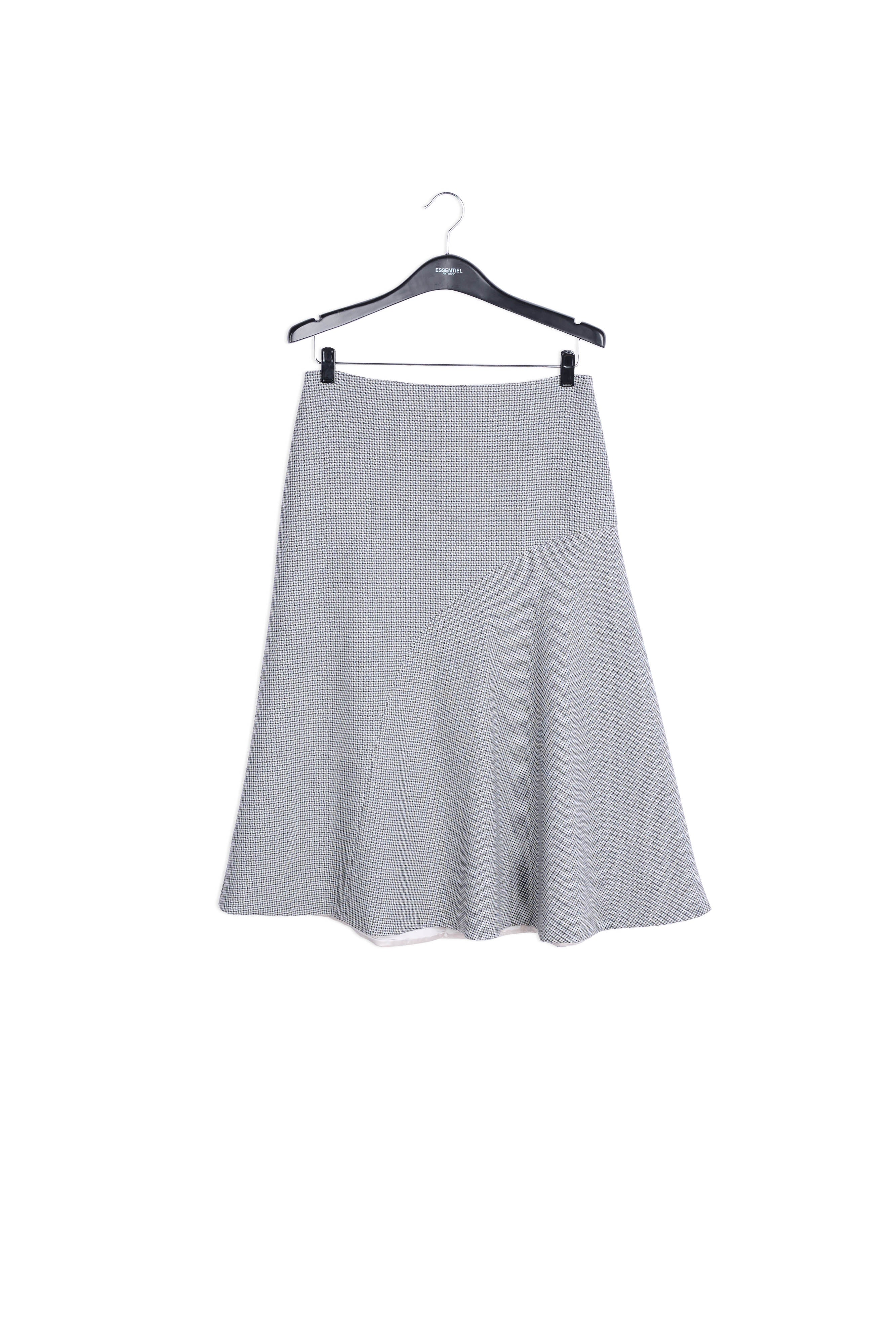 Grey houndstooth midi skirt RE—SSENTIEL | Essentiel second hand