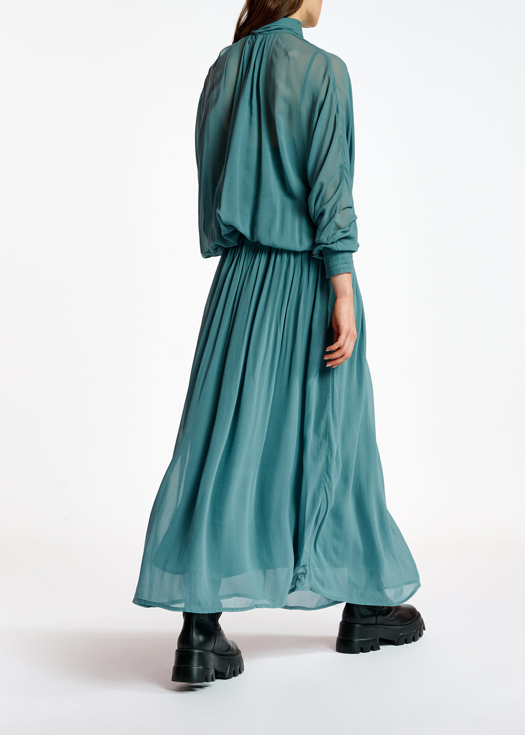 Blauwe volumineuze maxi-jurk RE—SSENTIEL | Essentiel second hand