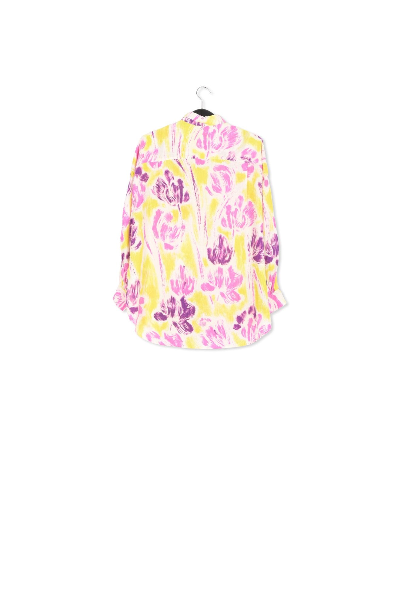 Yellow and purple floral print oversized shirt RE—SSENTIEL | Essentiel second hand