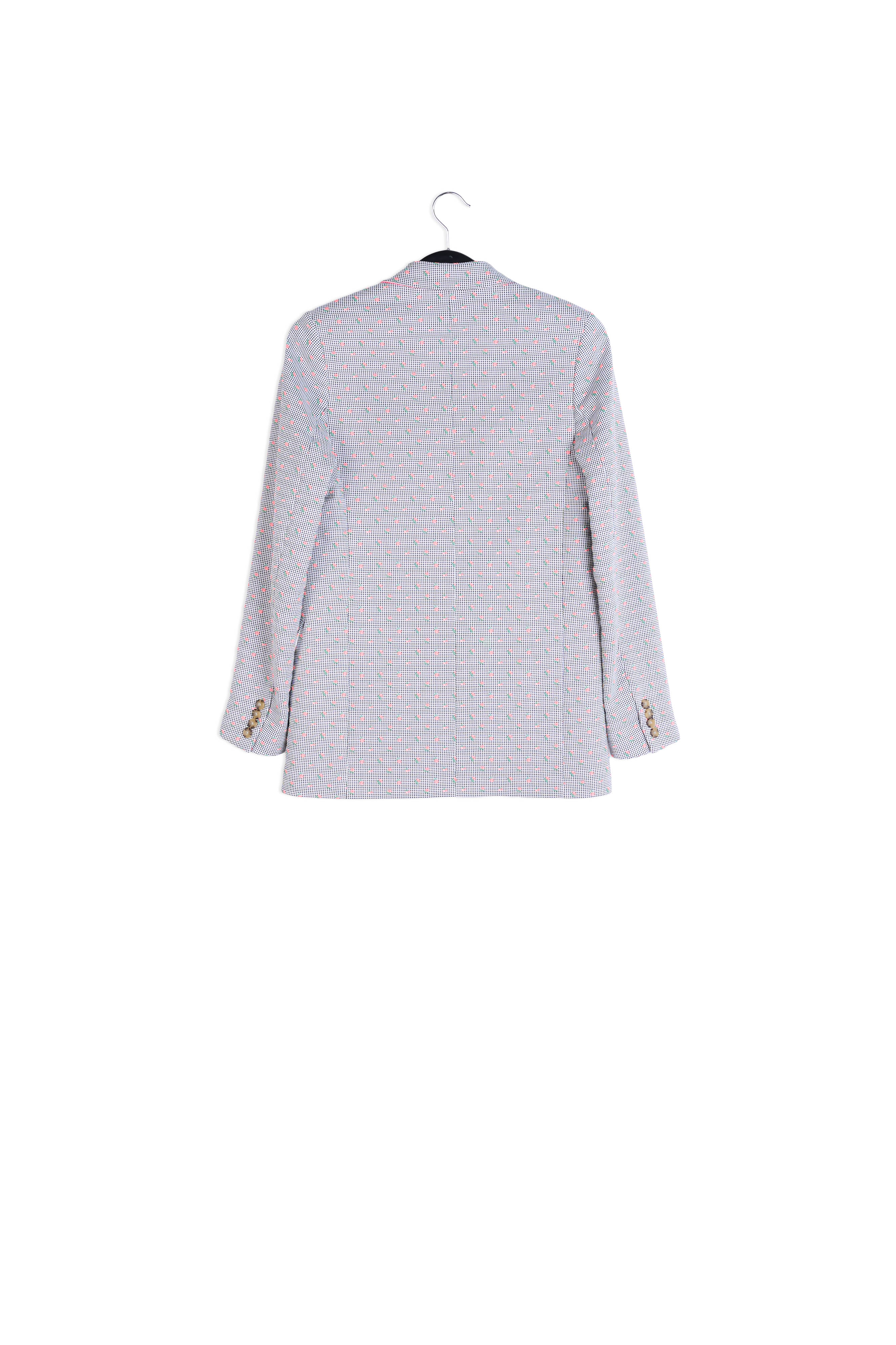 Veste croisée à imprimé vichy blanc cassé et noir RE—SSENTIEL | Essentiel second hand