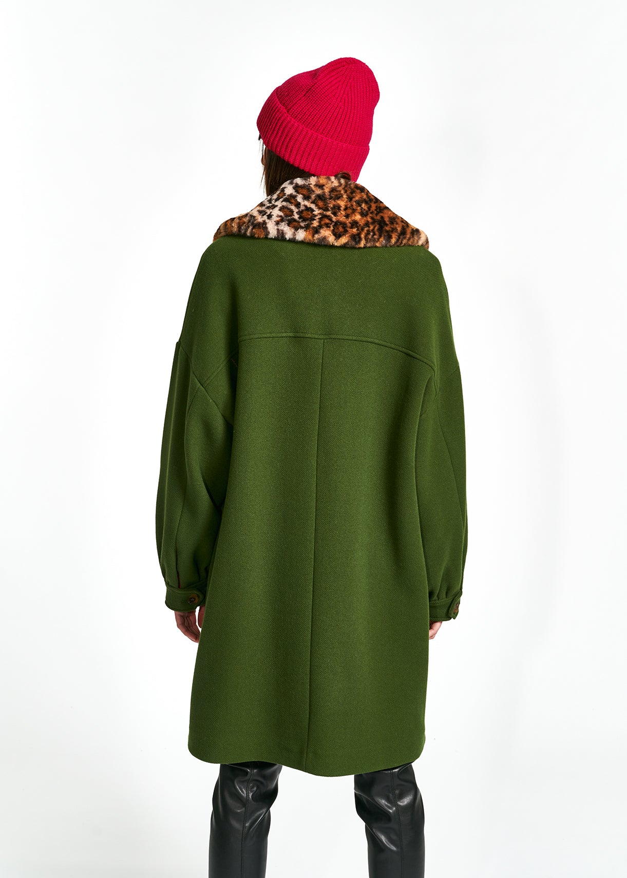 Khaki italian wool blend coat RE—SSENTIEL | Essentiel second hand