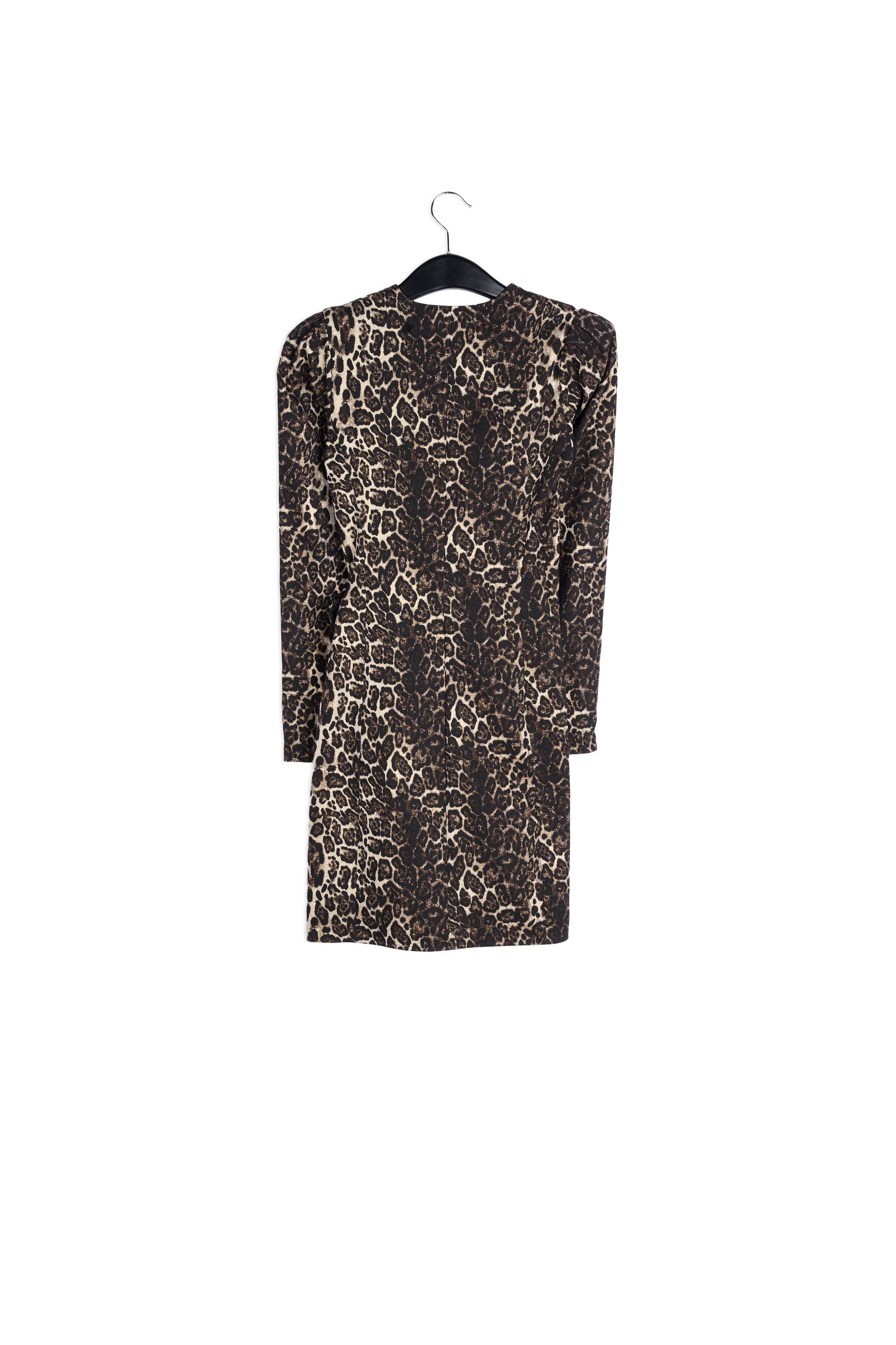 Asymmetrische mini-wikkeljurk met luipaardprint RE—SSENTIEL | Essentiel second hand