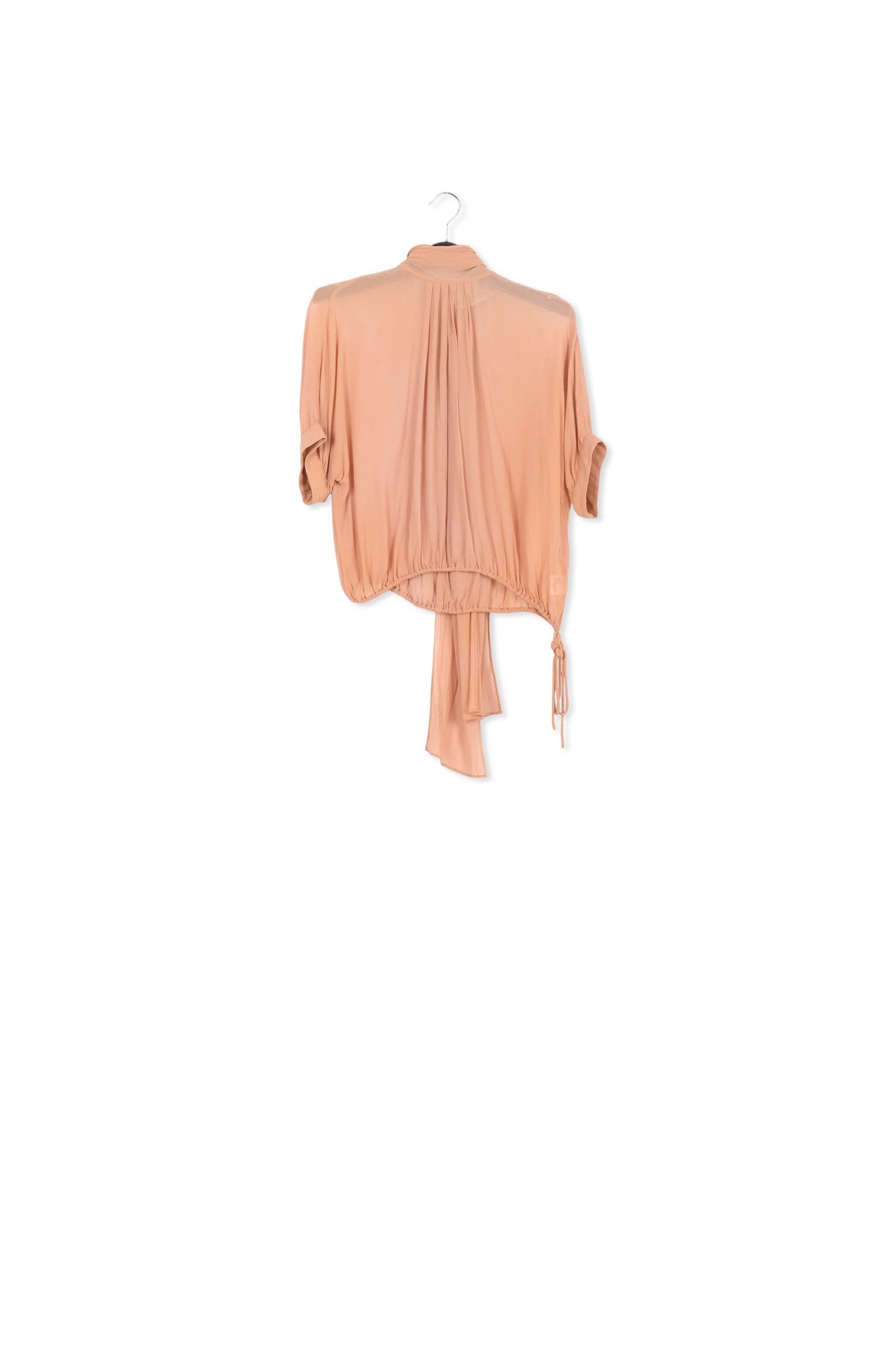 Tan voluminous sheer top RE—SSENTIEL | Essentiel second hand