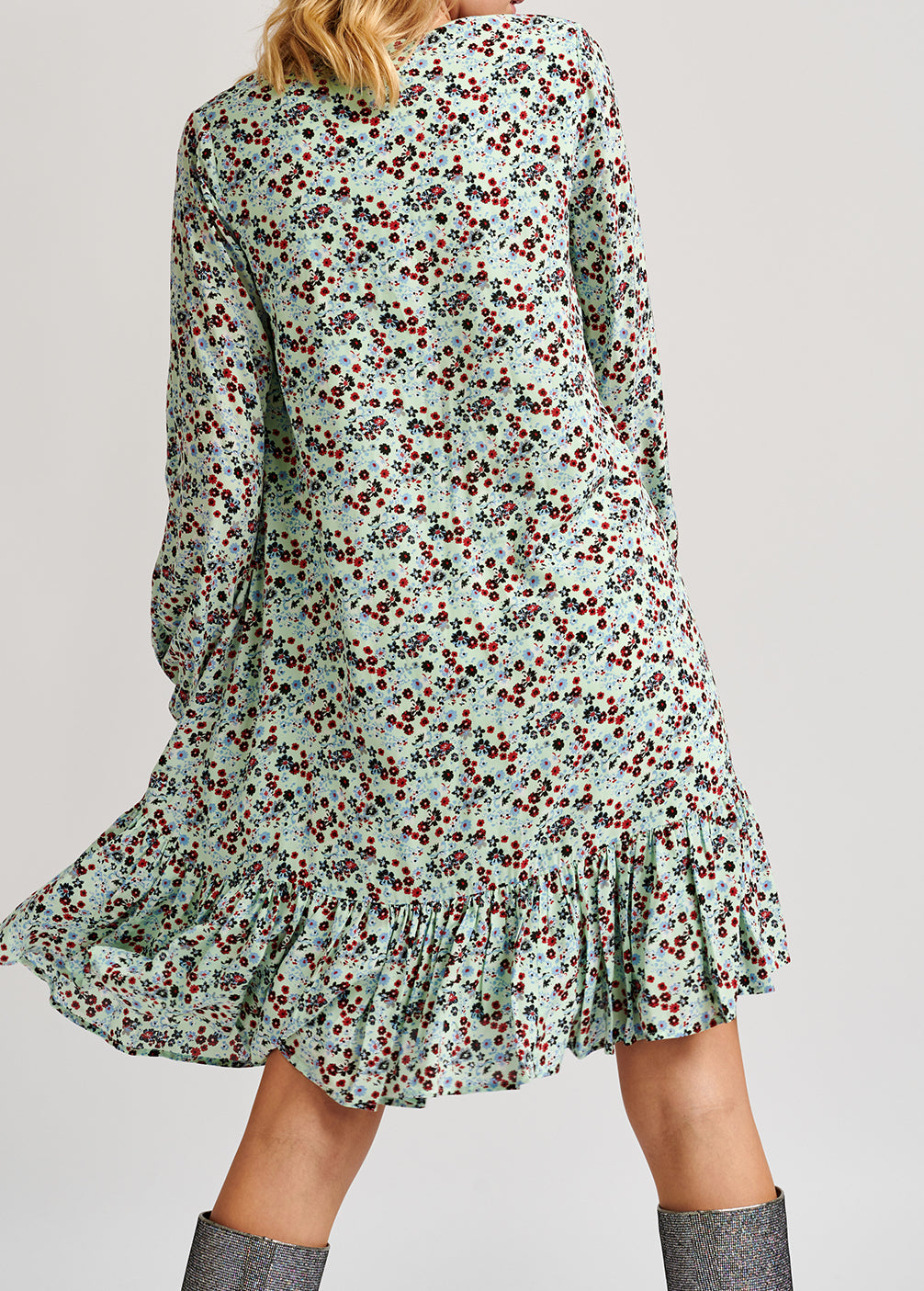 Mini robe vert menthe à imprimé floral RE—SSENTIEL | Essentiel second hand