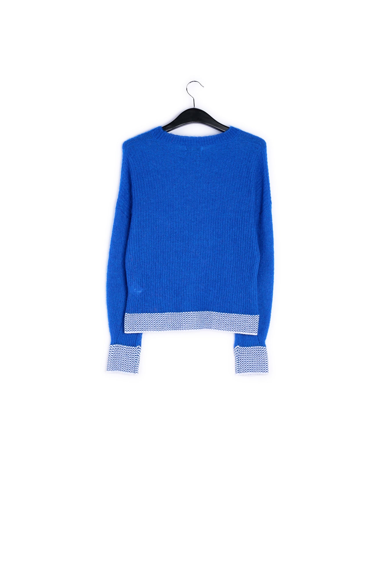 Turquoise summer sweater with contrasting trims RE—SSENTIEL | Essentiel second hand