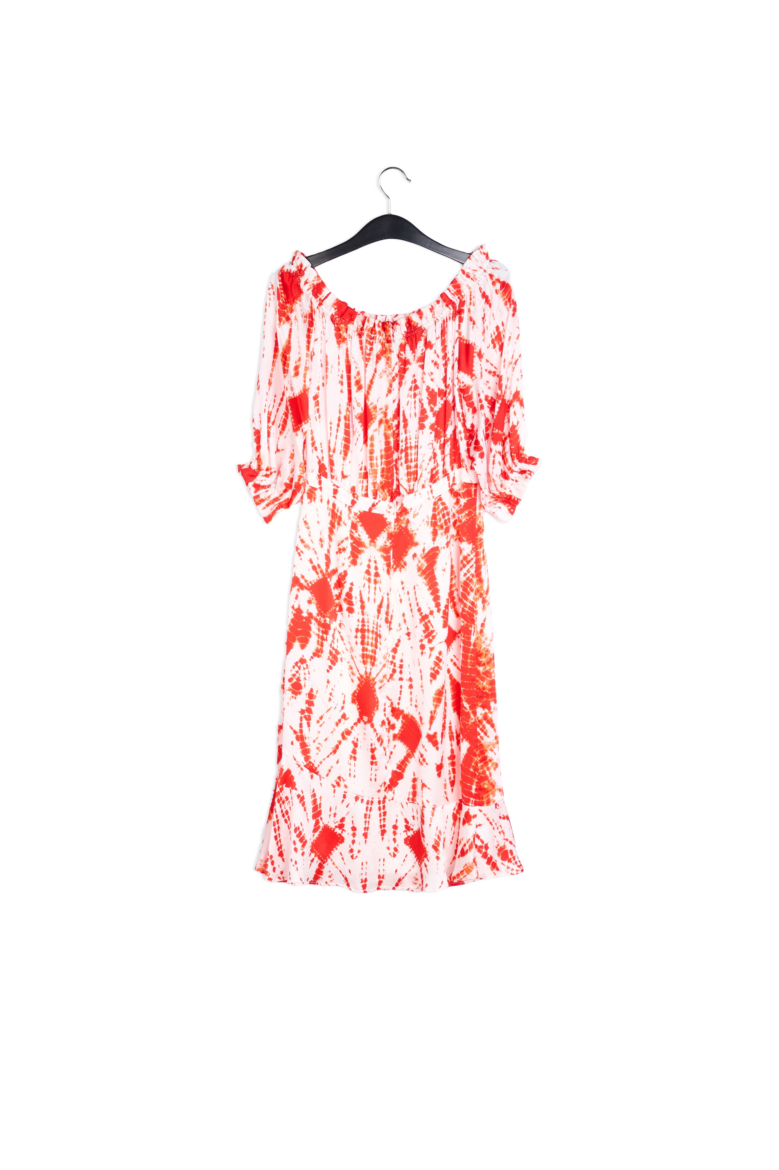 Robe en soie tie-dye blanc cassé et vert RE—SSENTIEL | Essentiel second hand