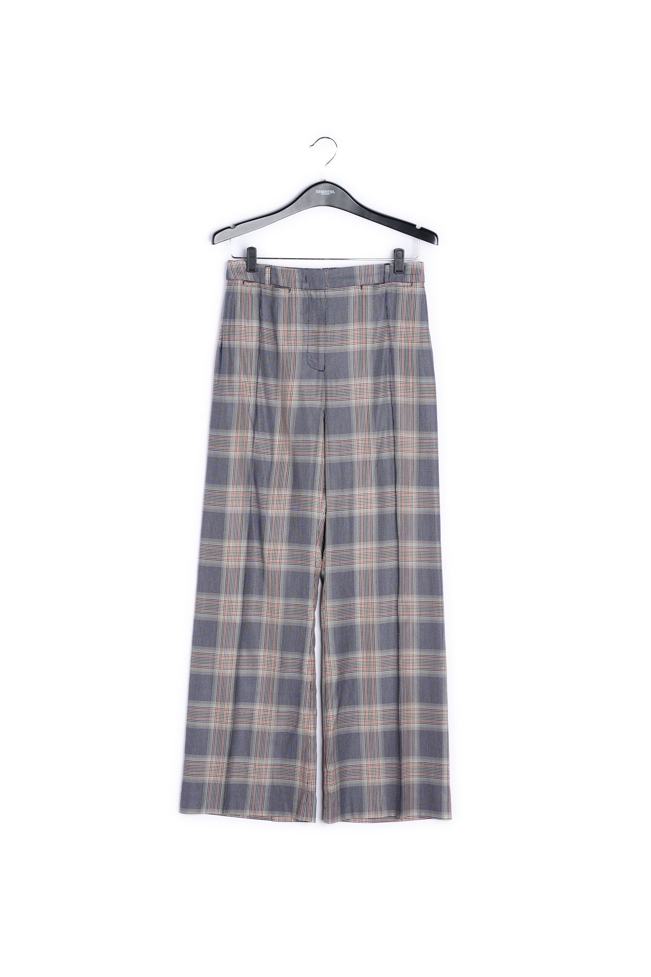 Pantalon tartan gris aux jambes larges RE—SSENTIEL | Essentiel second hand