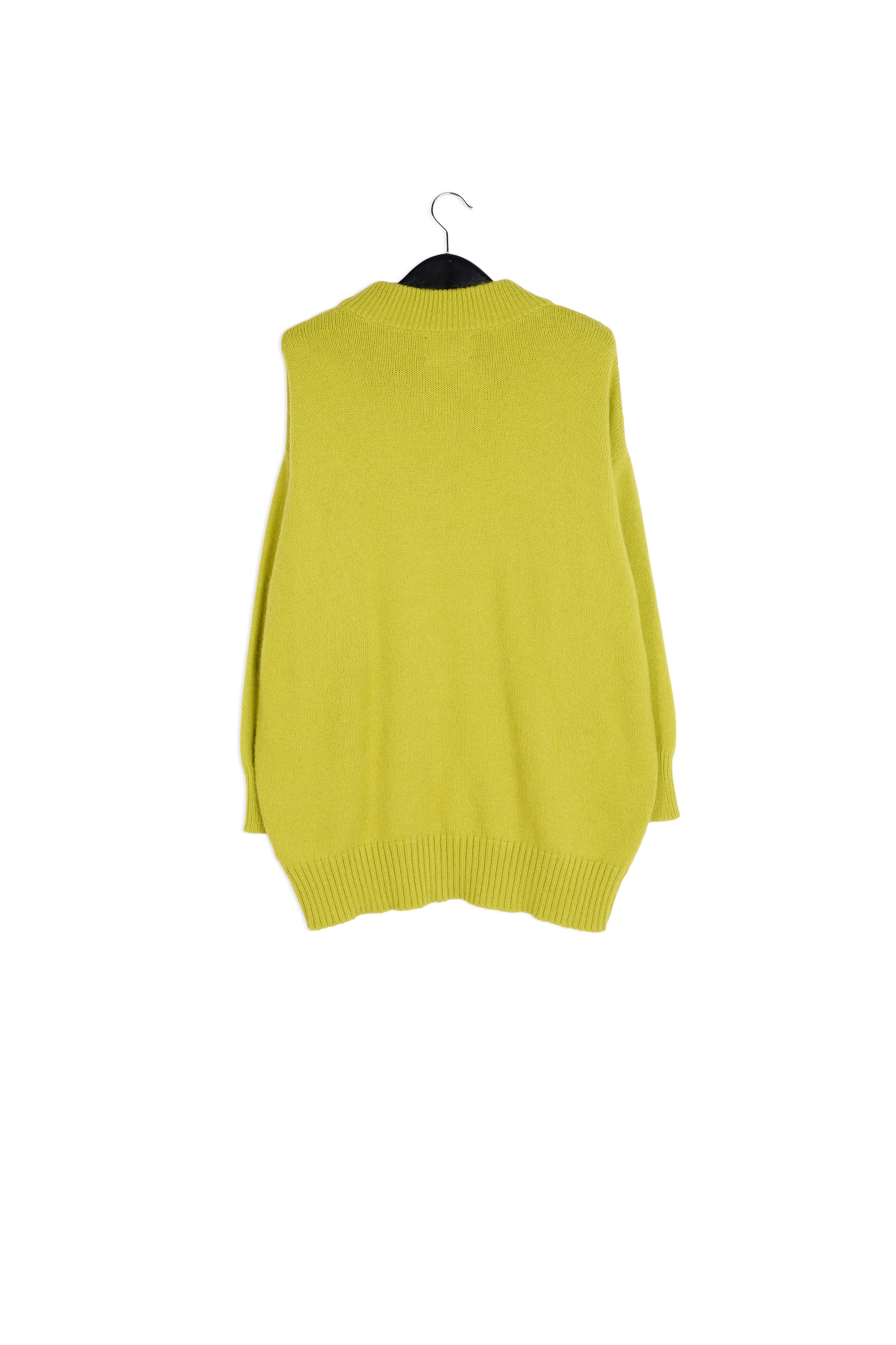 Long loose-fit lime green sweater RE—SSENTIEL | Essentiel second hand