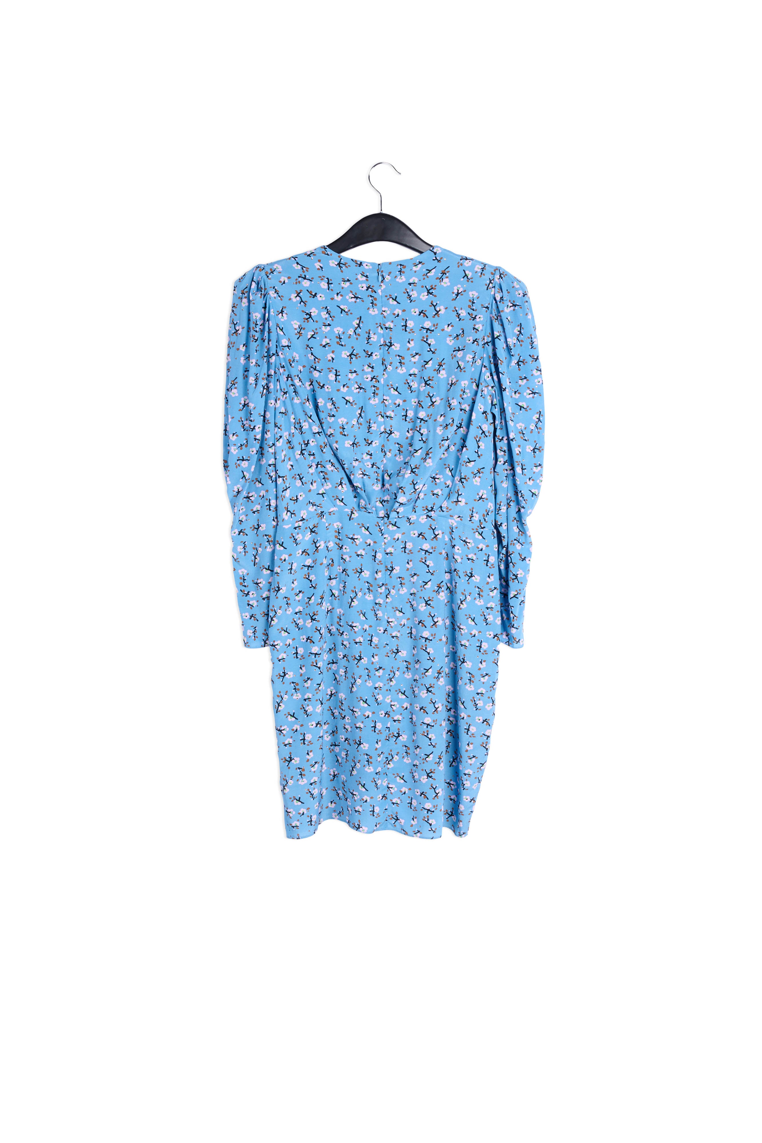 Blue floral-print mini wrap dress RE—SSENTIEL | Essentiel second hand