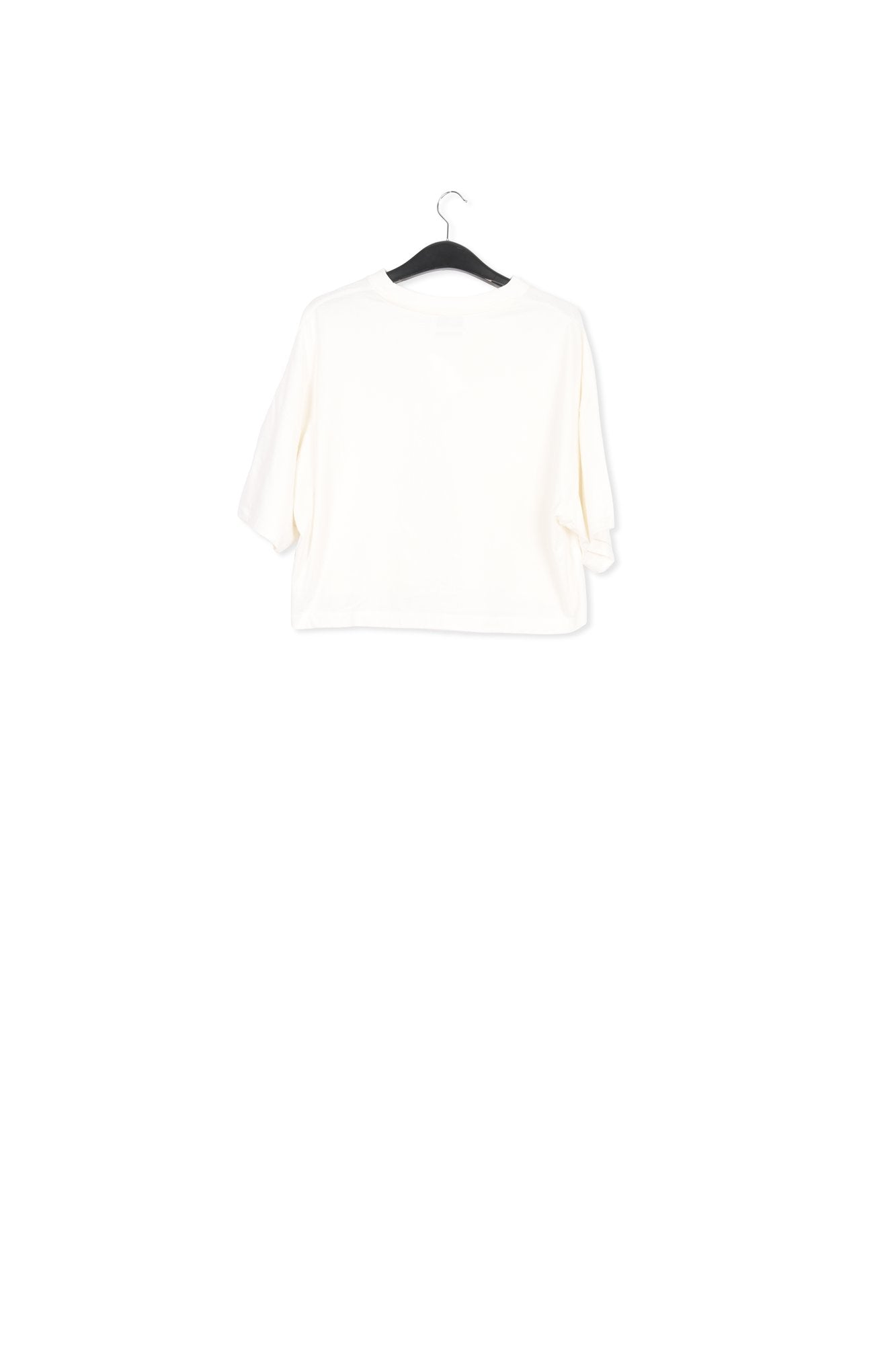 Off-white organic cotton T-shirt with hamburger embroidery RE—SSENTIEL | Essentiel second hand