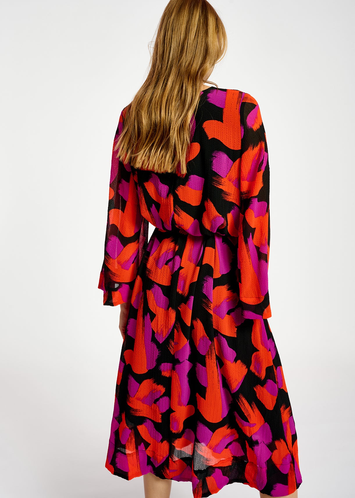 Black, orange and purple abstract-print maxi dress RE—SSENTIEL | Essentiel second hand