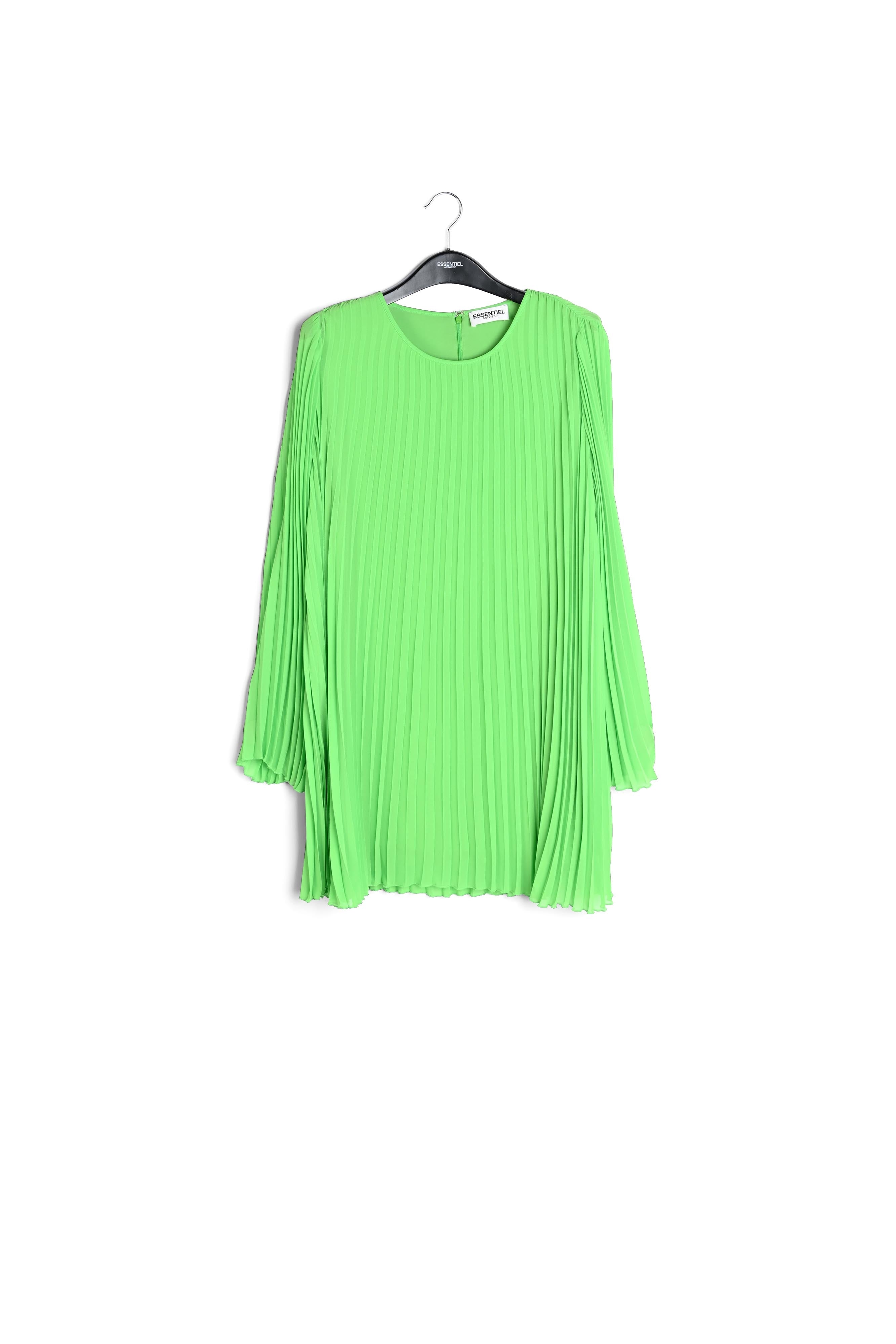 Bright green plissé mini dress RE—SSENTIEL | Essentiel second hand
