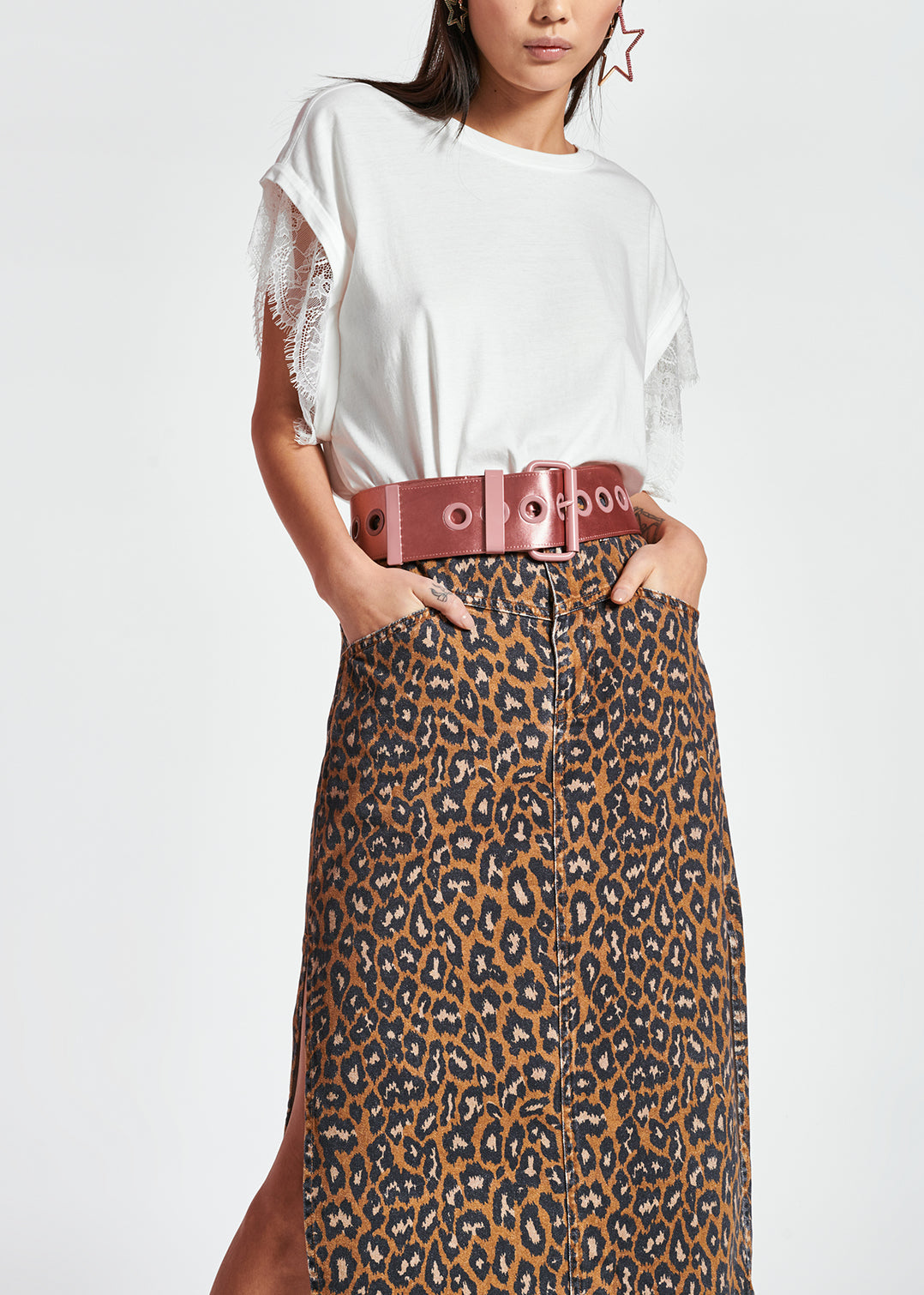 Midikokerrok met luipaardprint RE—SSENTIEL | Essentiel second hand